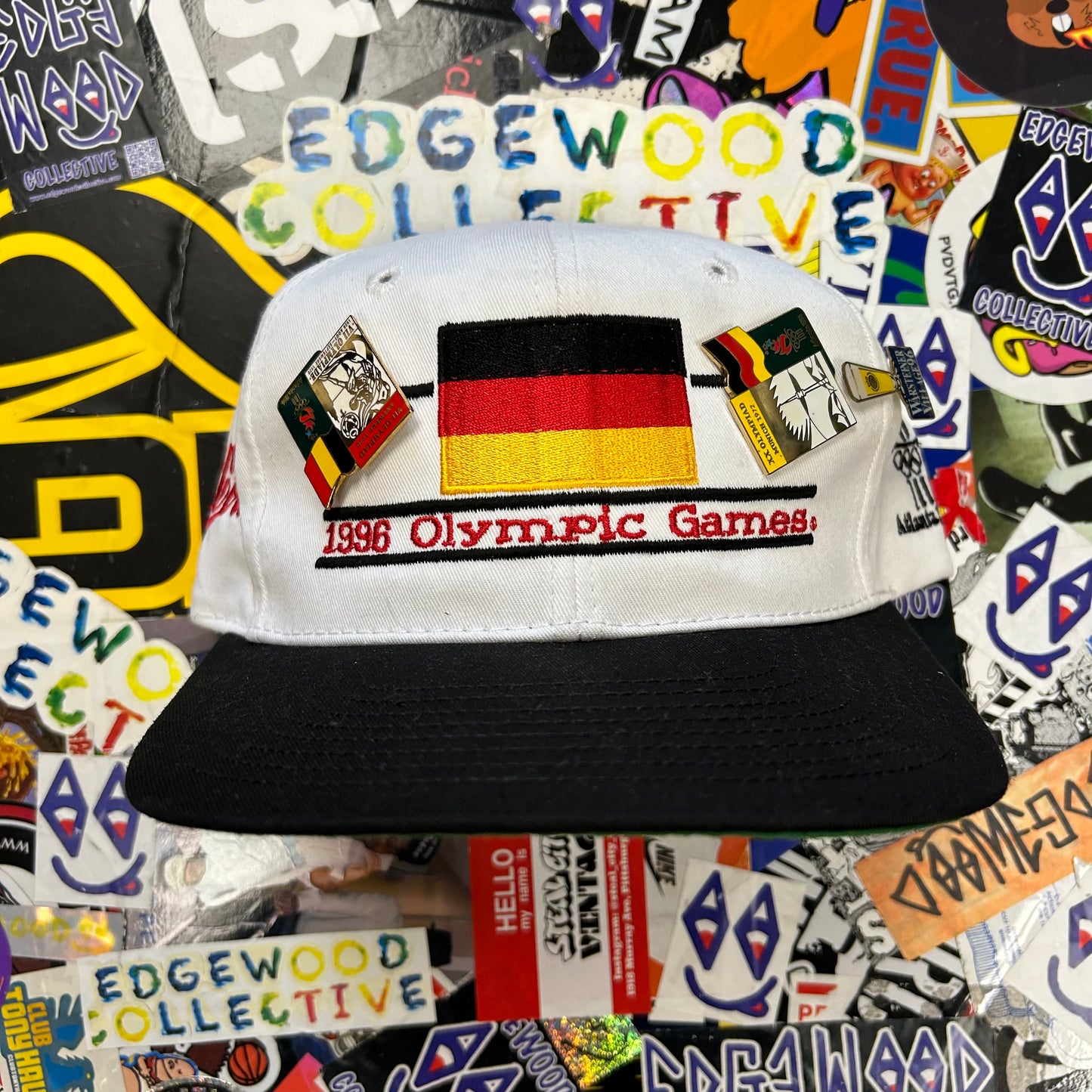 Vintage The Game Atlanta 1996 Olympic Games Germany Logo SnapBack Hat With 3 Pins