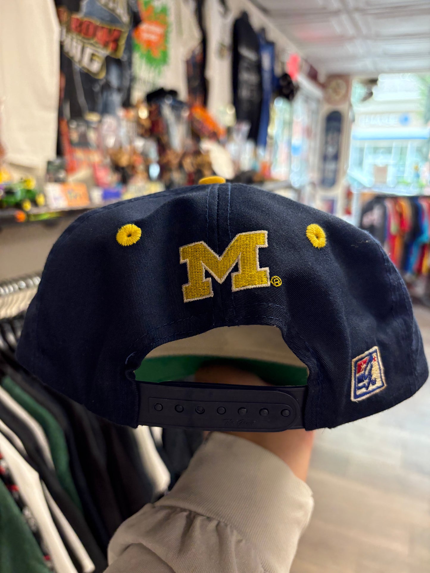 Vintage Michigan Wolverines Snapback The Game Line Blue Cap