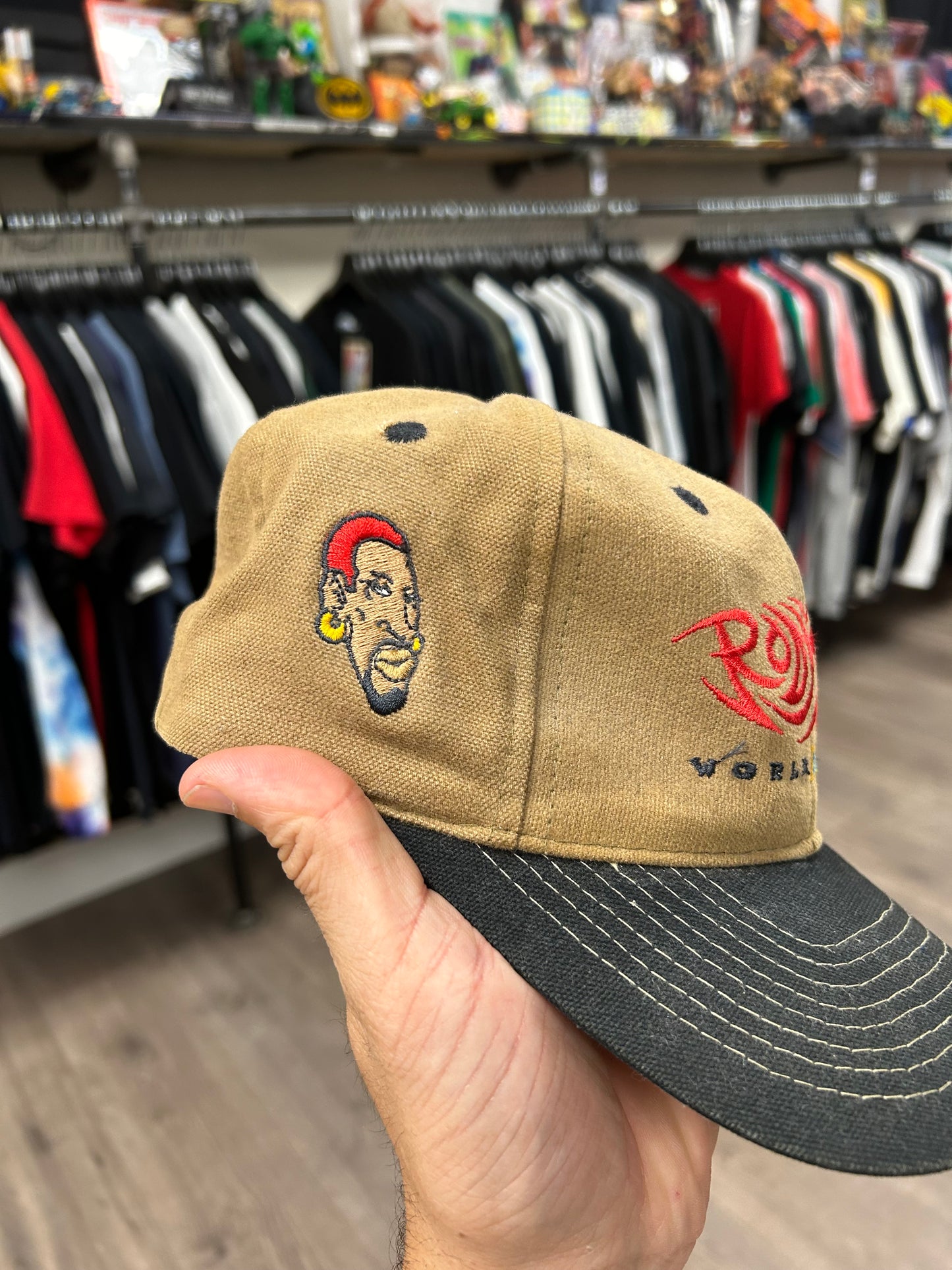 Broken Strap Vintage Dennis Rodman MTV World Tour Tattoo Logo Hat Rodman Rare Needs Repair 96