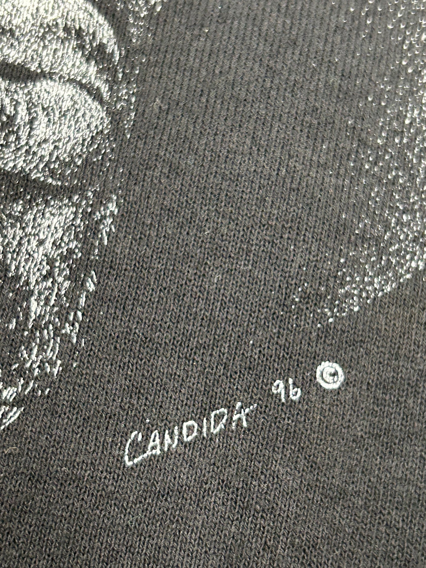 Vintage Dennis Rodman Shadow Graphic Print Candida 1996 Raglan Style Crewneck Sweatshirt Tagged XL Fits Like Large 24.75x27.25 Inches