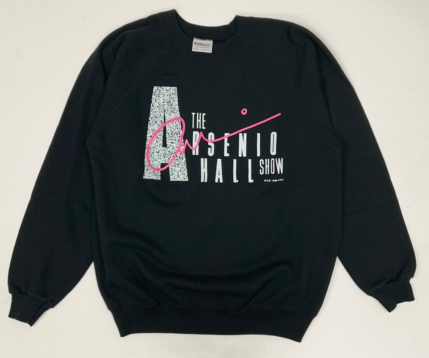 Vintage 1989 The Arsenio Hall Show Crewneck Sweatshirt Size Large/Medium 22x27 Inches