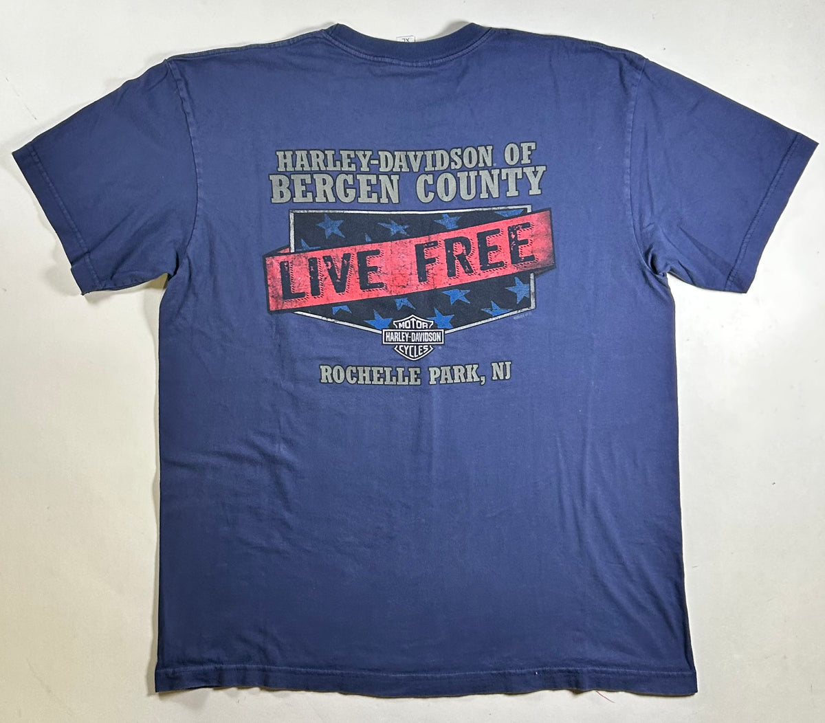2022 Harley Davidson Motorcycle Of Bergen County Eagle Live Free Rochelle Park, NJ Tee XL 23.5x29.75 Inches