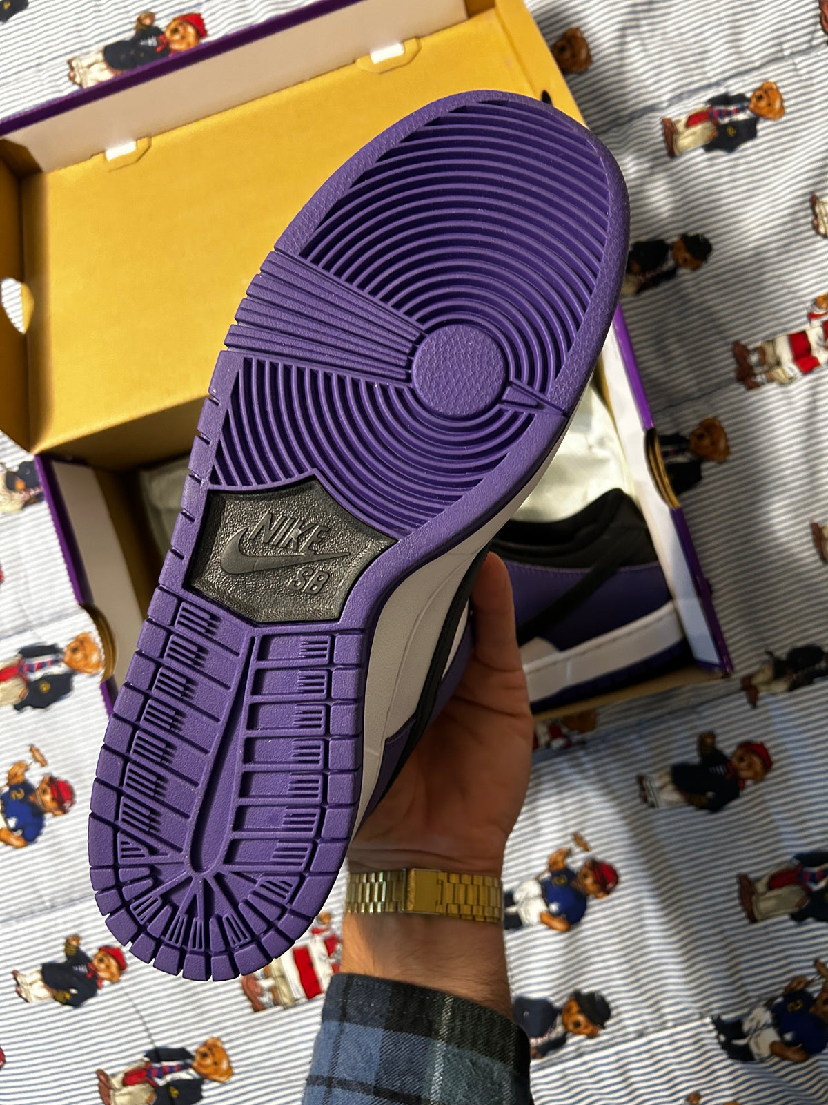 Nike SB Dunk Low Court Purple Size 10 Brand New With Box Skateboarding Shoe Skate