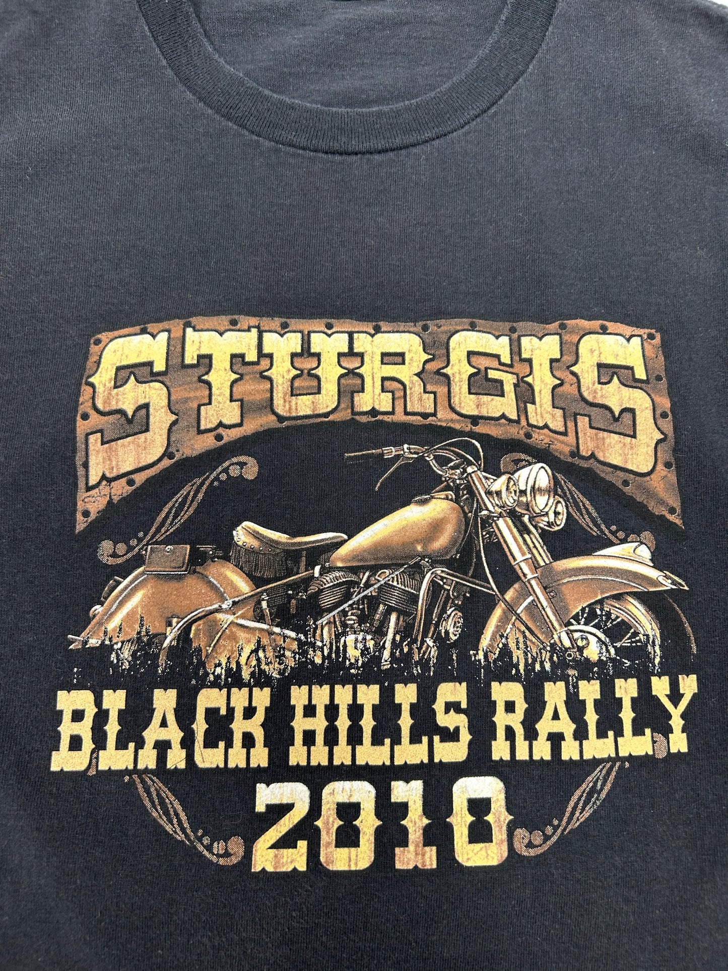 2010 Sturgis Black Hills Rally Motorcycle Long Sleeve Tee Small 18.5x27 Inches