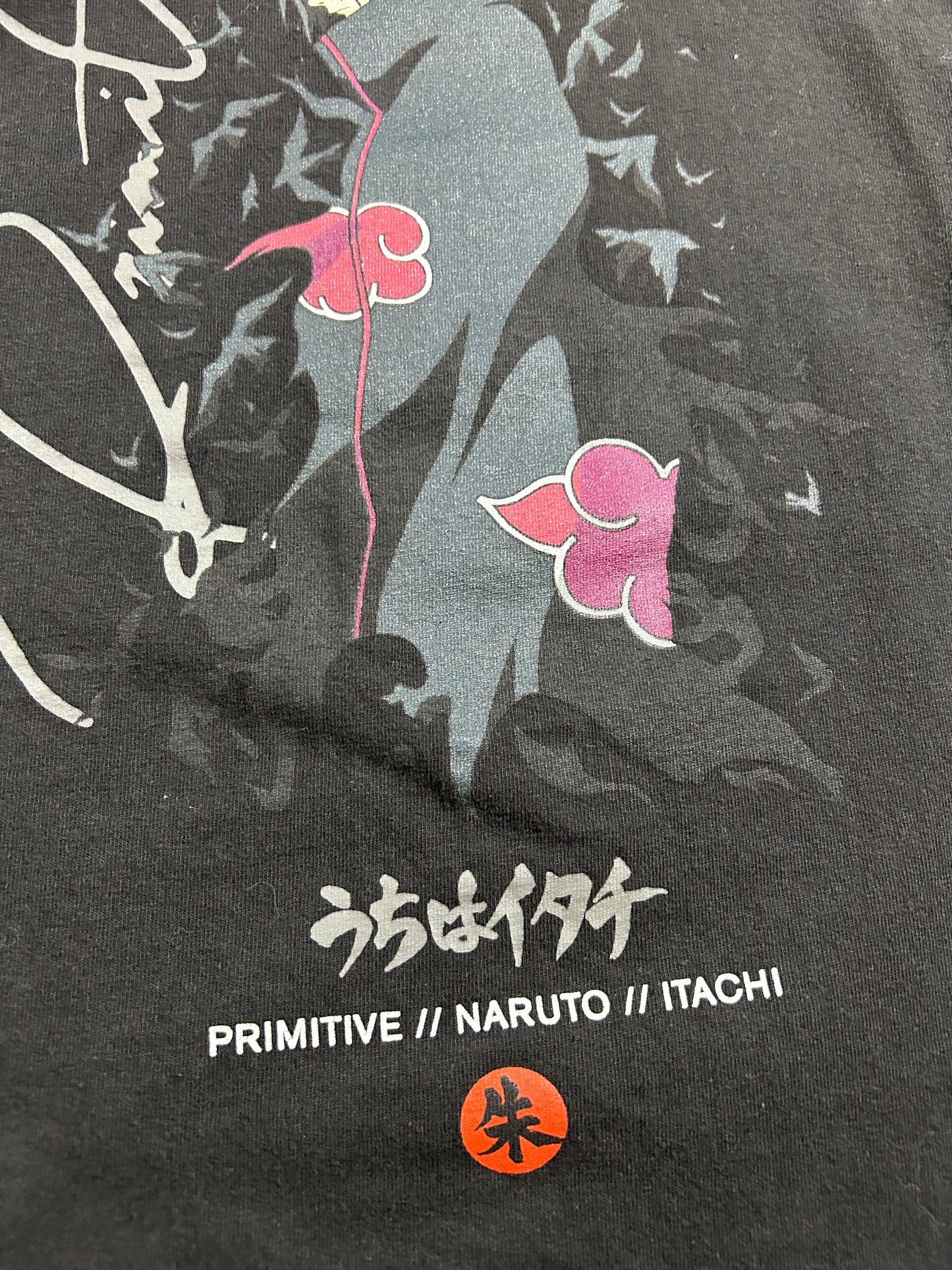 Primitive Naruto Itachi Long Sleeve Shirt Size Medium 19.5x27.5 Inches Black Skateboard Anime