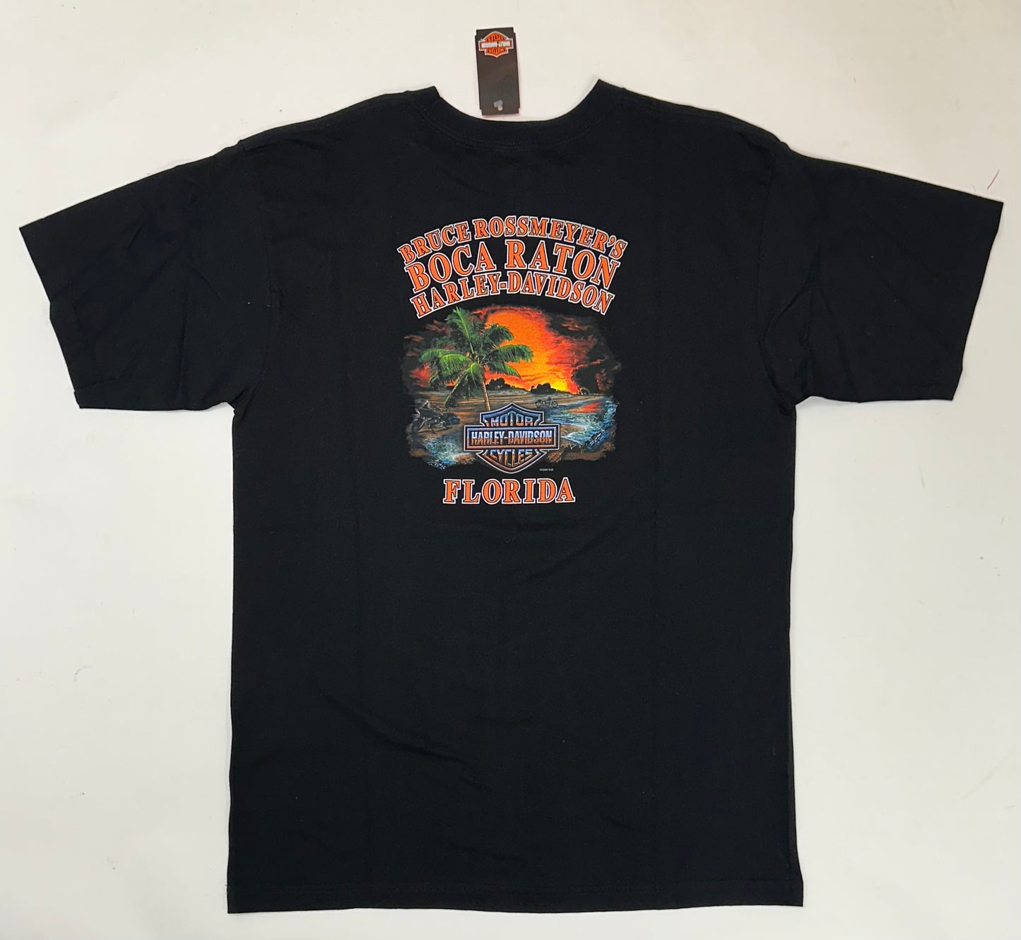 2006-2007 Harley Davidson Motorcycles Fire Starter Bruce Rossmeyer’s Boca Raton Florida Dealer Tee XL 23.5x33 Inches DS Brand New Old Stock