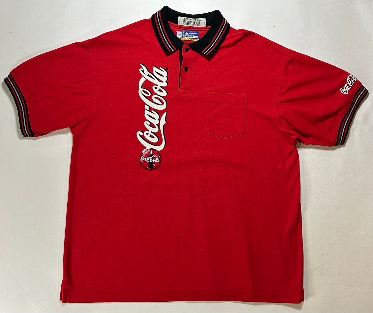 Vintage Coca-Cola Soda Drink Company Promo Polo Shirt XL 25x31 Inches