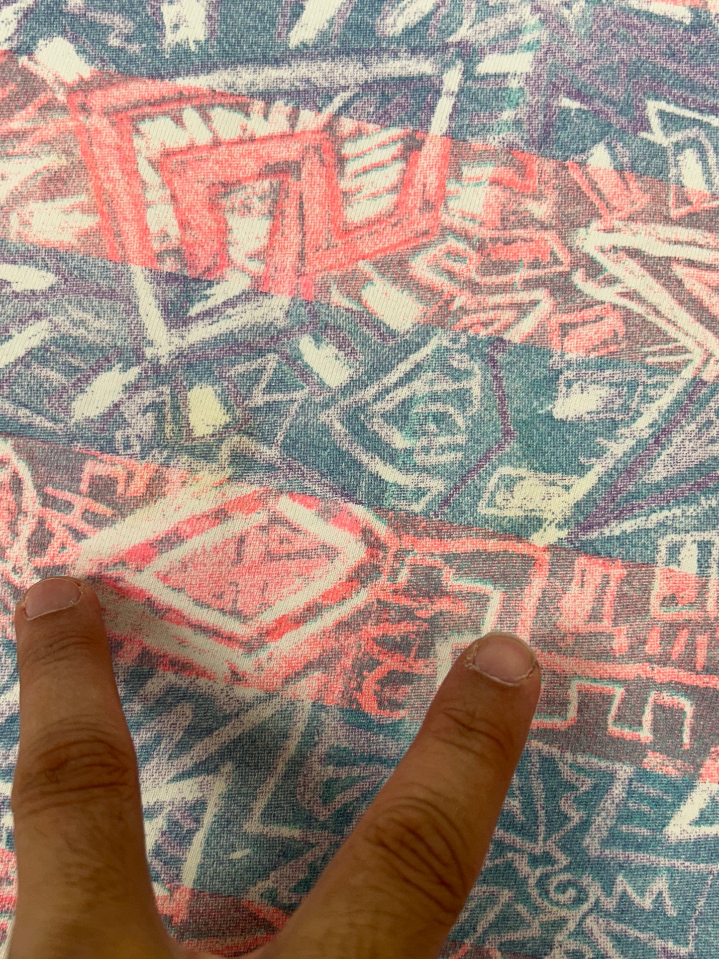 Vintage Gotcha Shirt Pink Blue Tribal Aztec Surf Skate AOP 80s 90s 21.75x26.75 Inches