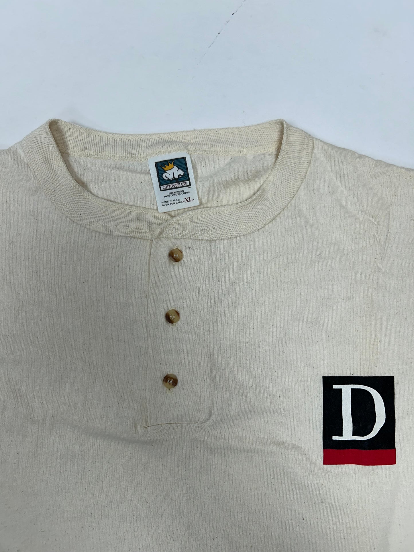 Vintage Dewar’s Scotch Alcohol Company Promo Shirt XL 25.25x31.5 Inches Tan USA