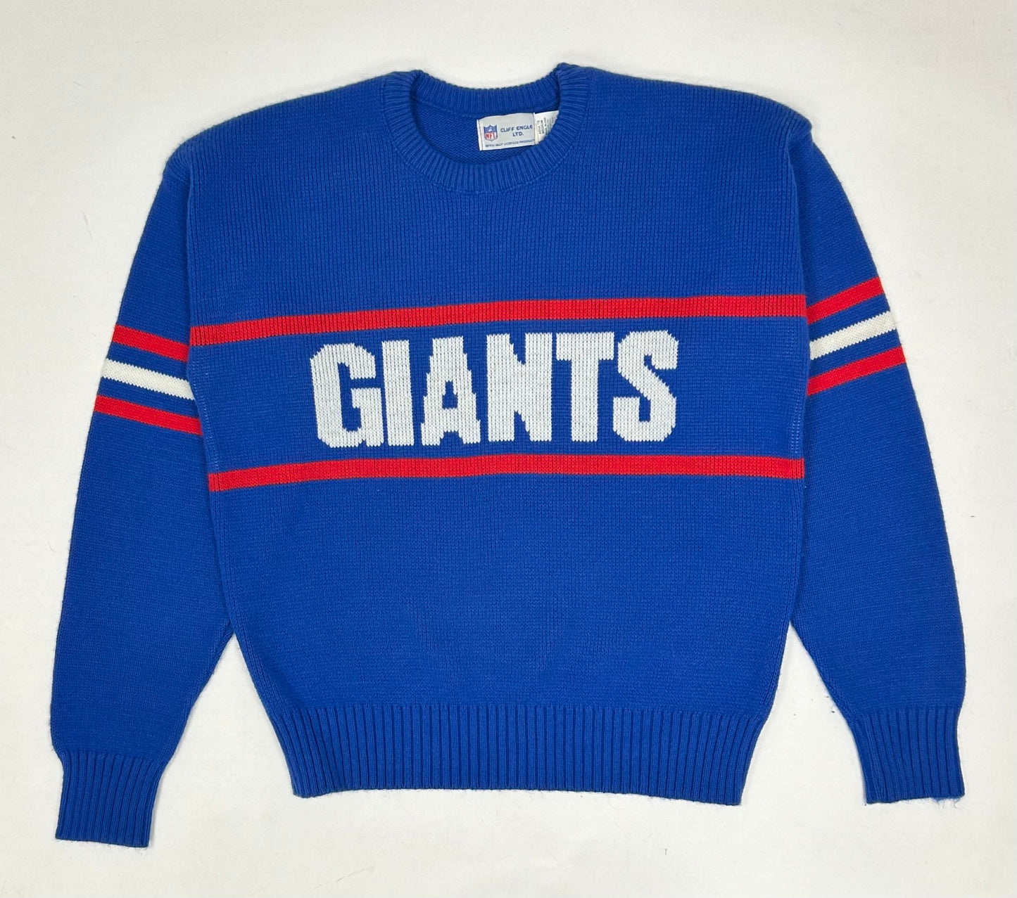 Vintage Cliff Engle New York Giants NFL Sweater Medium 23.5x27.5 Inches