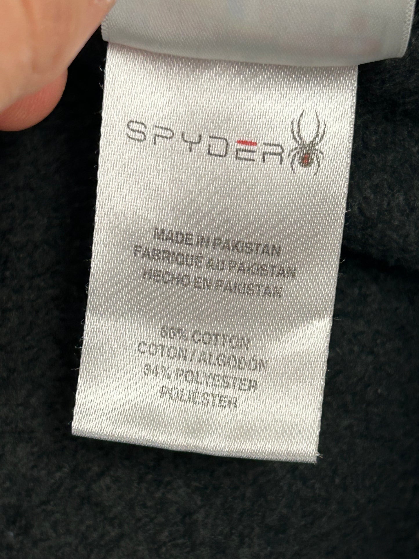 Spyder Hoodie Black/Red Pullover Sweatshirt Long Sleeve Large 24x28 Inches