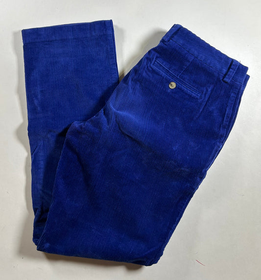 Vineyard Vines Corduroy Slim Stretch Breaker Pants 34x32 Royal Blue Preppy 2015 About 18x42 Inches