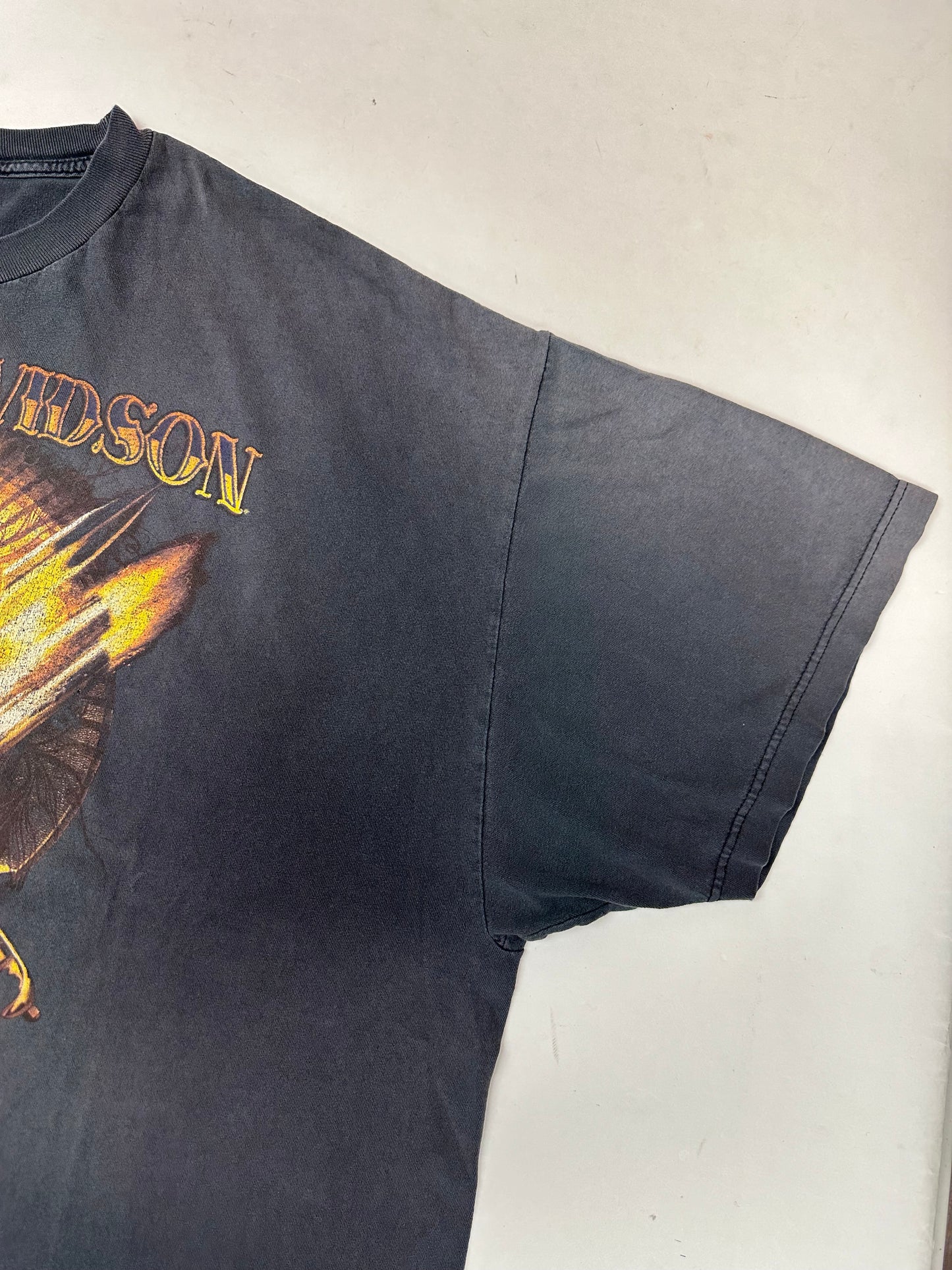 Vintage 00s Harley Davidson Motorcycles Jamaica Pirate Skull Graphic Tee Faded Black 4XL 30x31.5 Inches