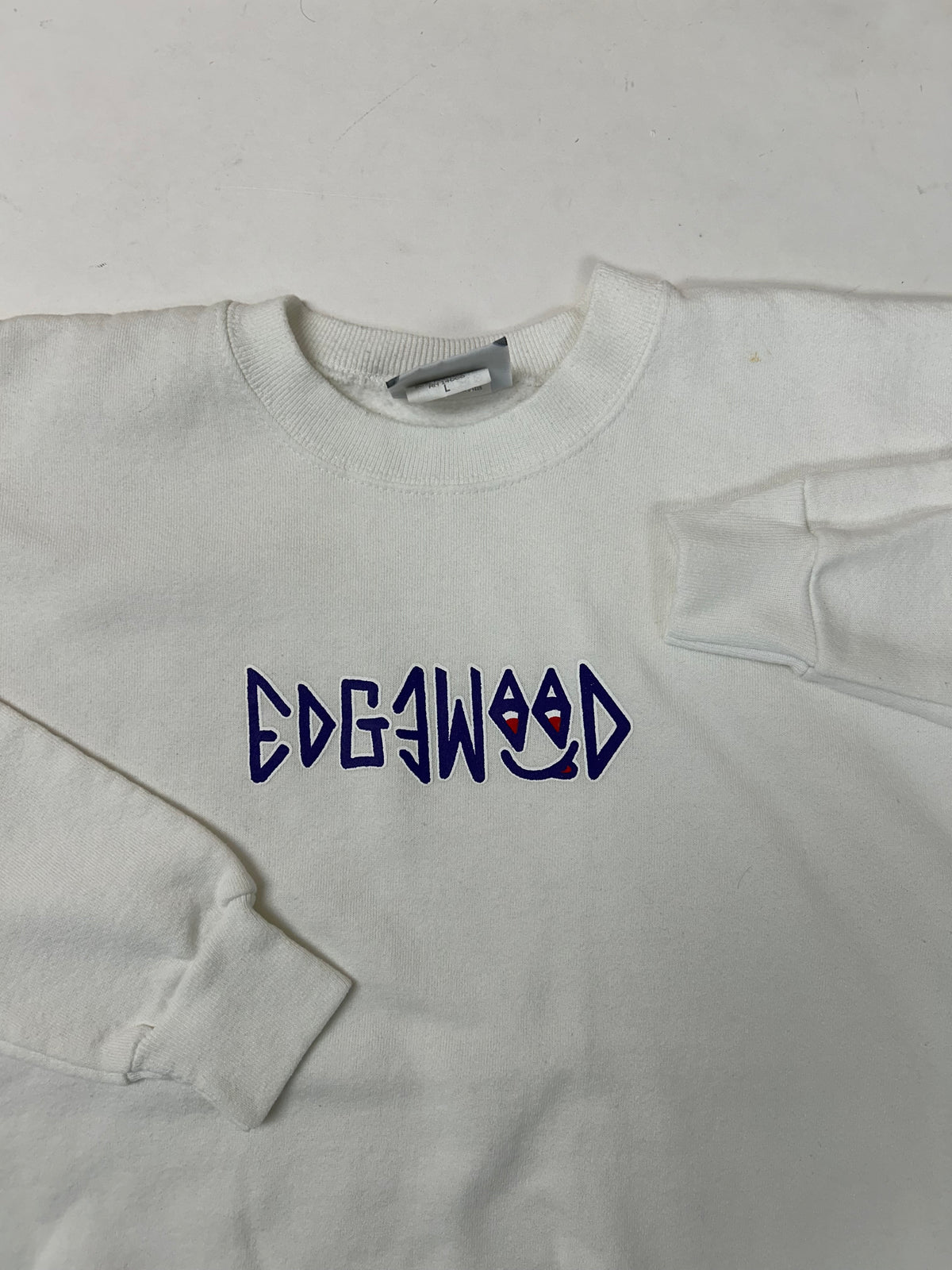 Edgewood New Jersey Deeper Than The Roots Crewneck Sweatshirts Lee Tag 50/50 Blend USA White As Is M/S Fit 21.75x25.25 Inches