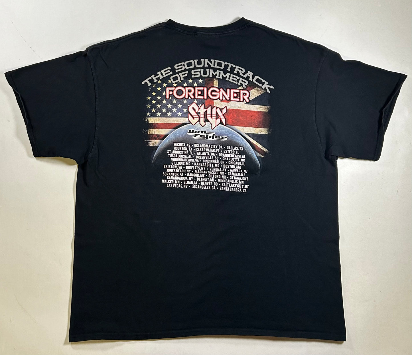 2014 Foreigner Styx Don Felder Concert Shirt Soundtrack Of America Tour Size 2XL