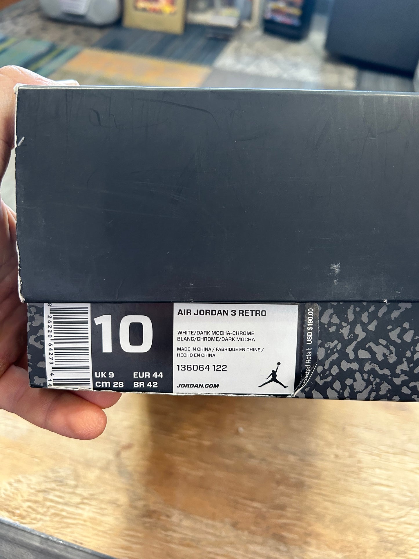 Air Jordan 3 Retro 2018 Mocha Size 10 With Box Used As Is Nike [136064 122]