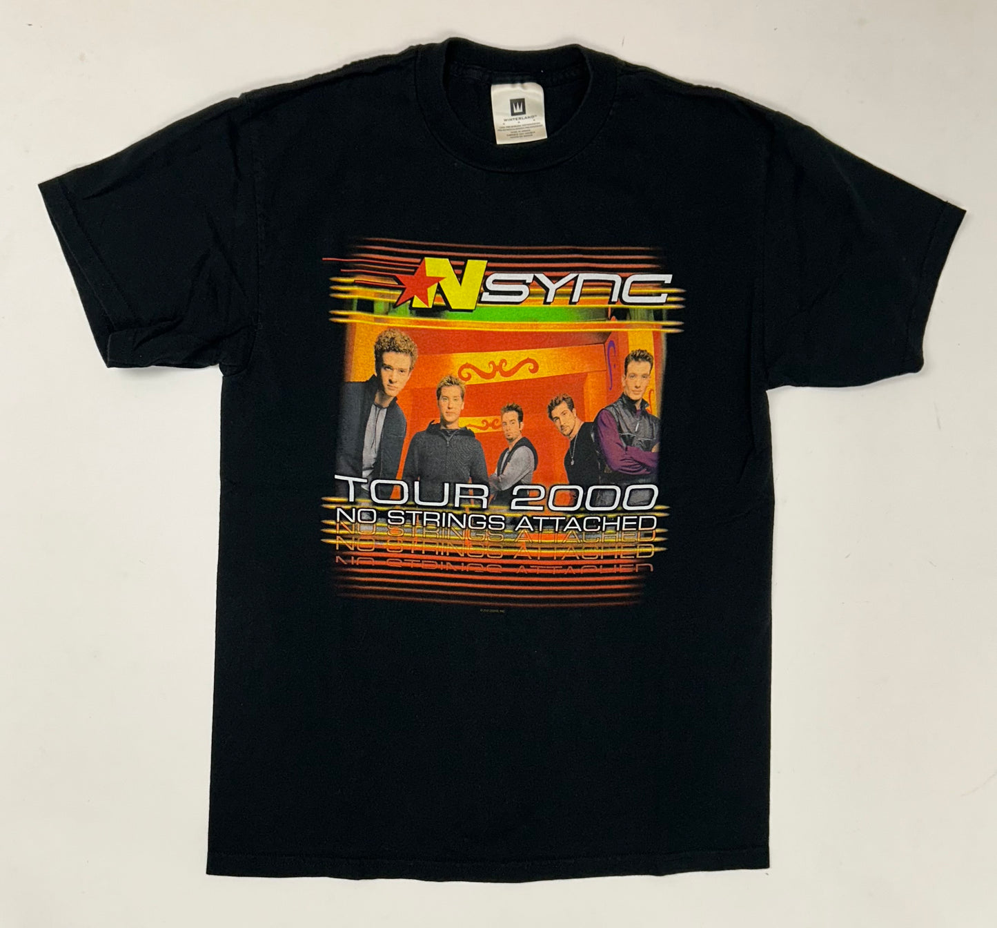 Vintage 2000 *NSYNC No Strings Attached Tour Boy Band Music Tee Winterland Tag Medium 19.5x28.5 Inches