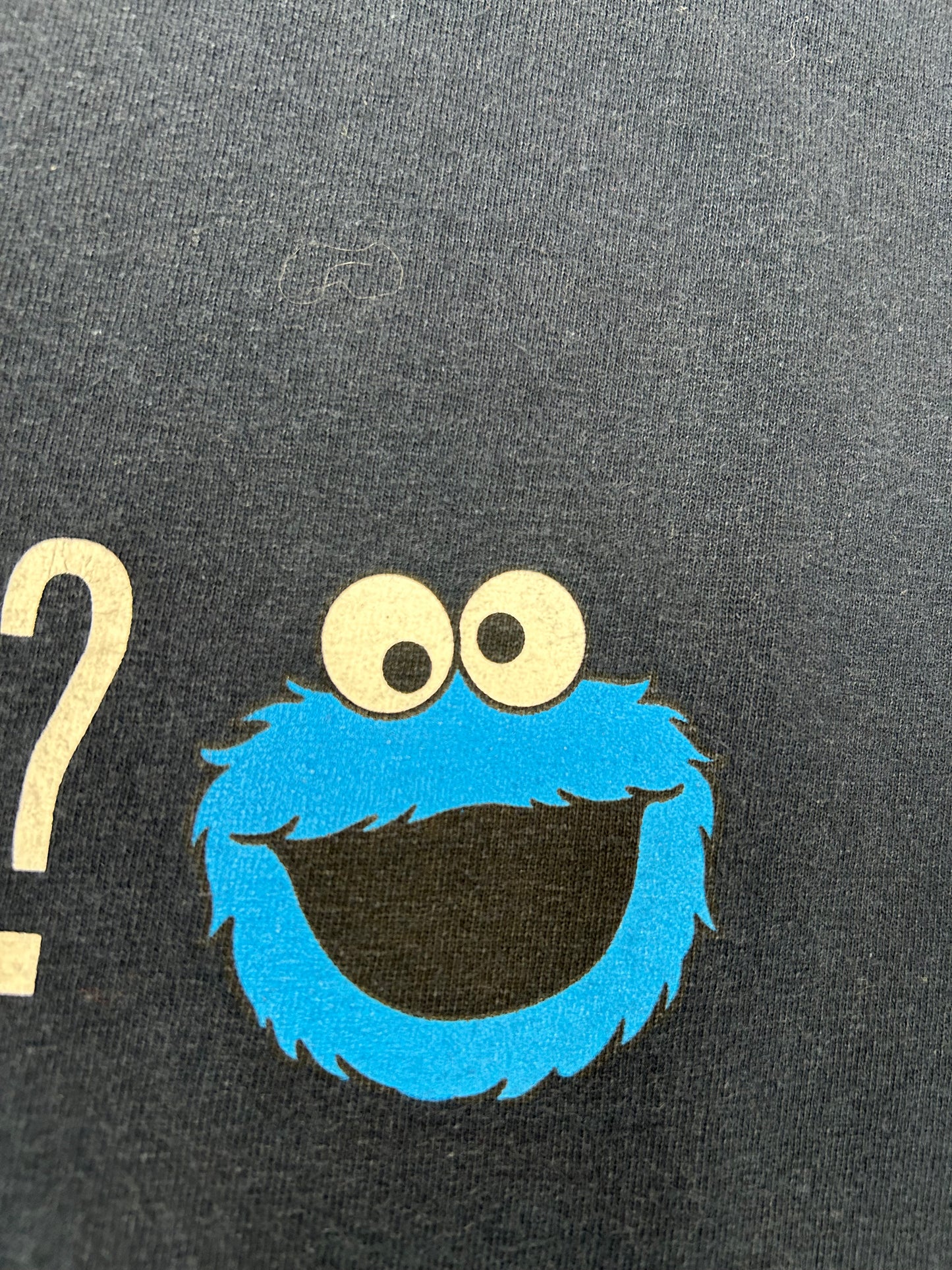 Vintage 2003 Sesame Street Cookie Montaer Got Cookie? Promo Tee Medium 19.25x26.5 Inches Navy