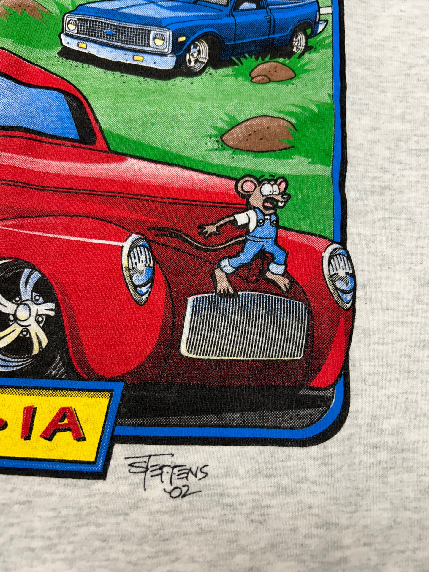 Vintage 2002 Yogi’s Inc From The Heartland Calamus, IA Vehicle Graphic Tee XL 22.75x30.5 Inches Gray