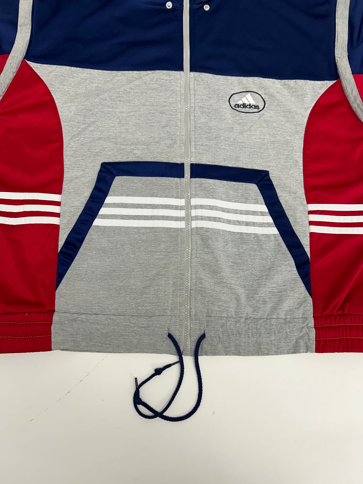 Vintage Adidas Track Jacket Zip Off Sleeves Medium 25x27.75 Inches Three Stripes