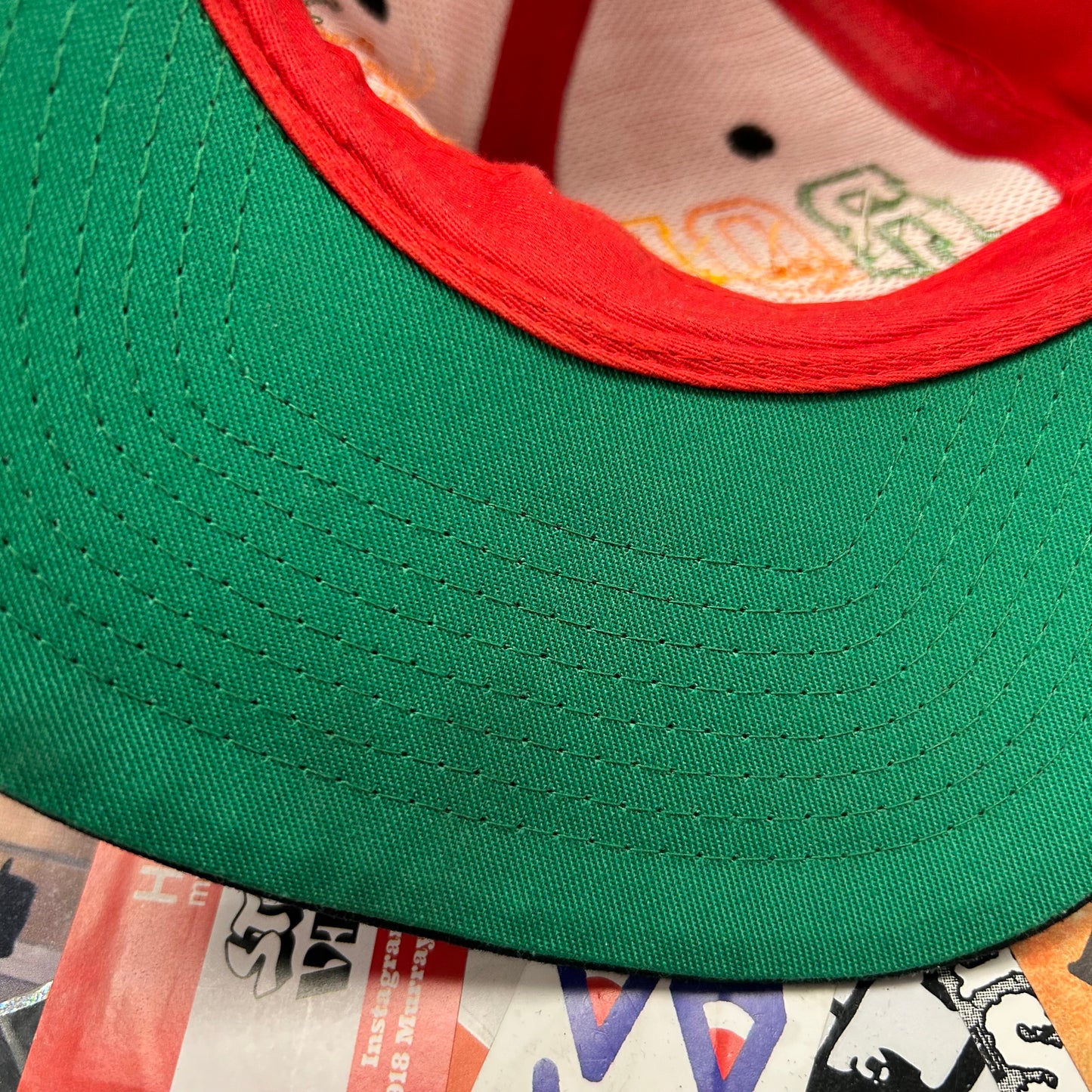Vintage Dennis Rodman SnapBack Hat Rodman 91 Spell Out KC Caps Red Rare 90s