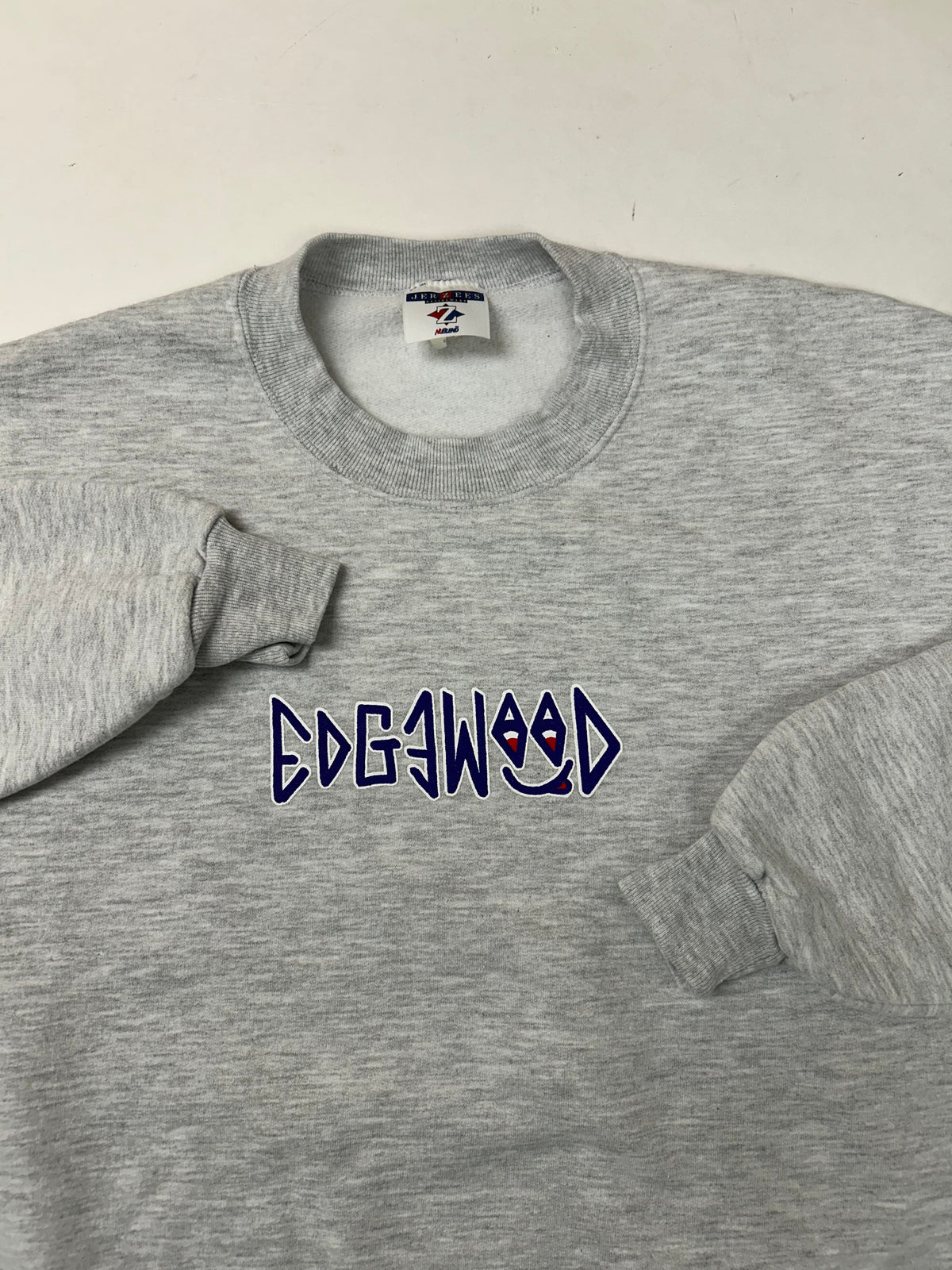 Edgewood New Jersey Deeper Than The Roots Crewneck Sweatshirt Heather Gray Jerzees Tag 50/50 Blend Mexico/USA 3XL/2XL Fit About 29.5x29.5 Inches