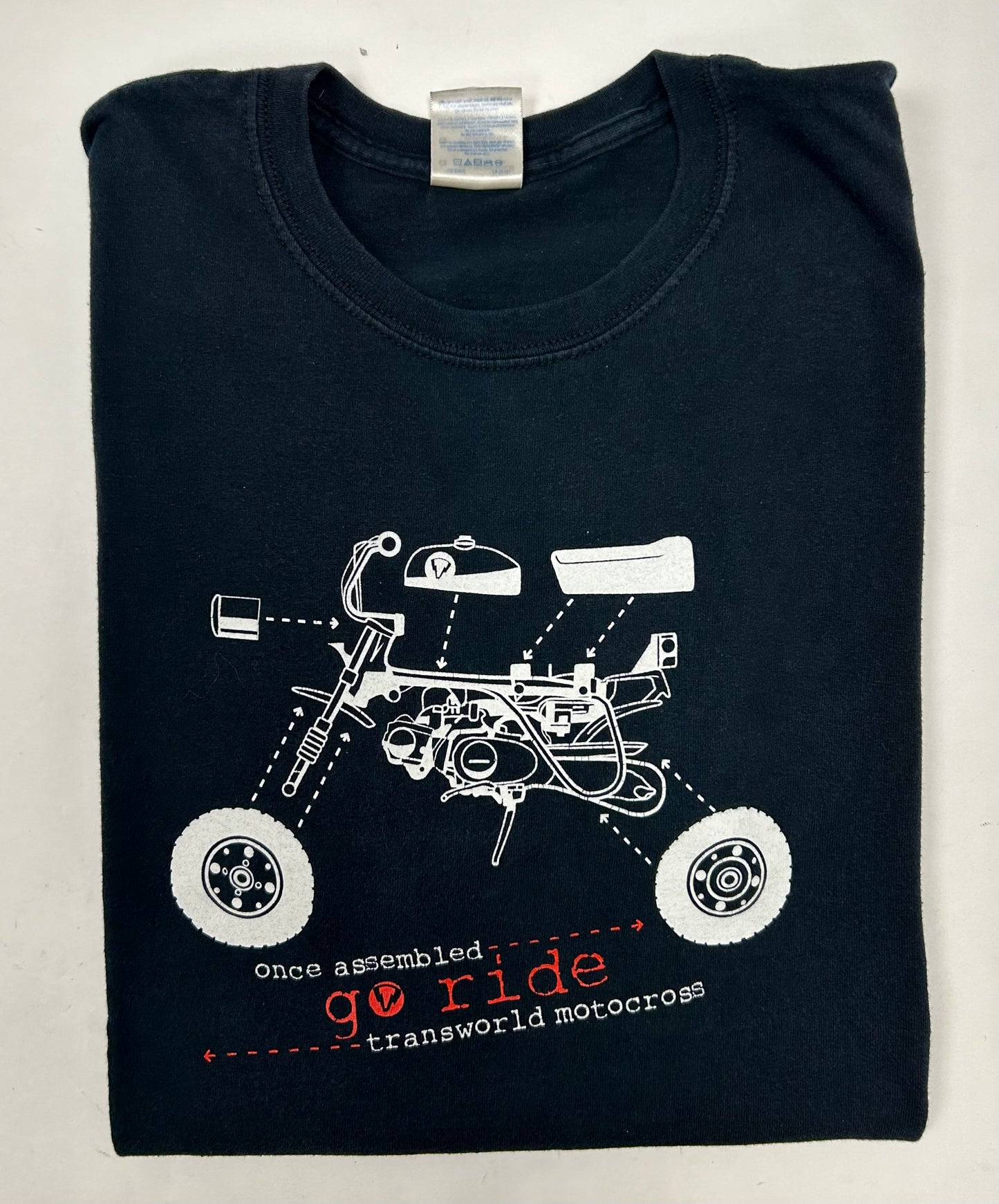 Vintage Transworld Motocross Magazine Promo Large Go Ride Tee 2000s Large 21.5x29.25 Inches