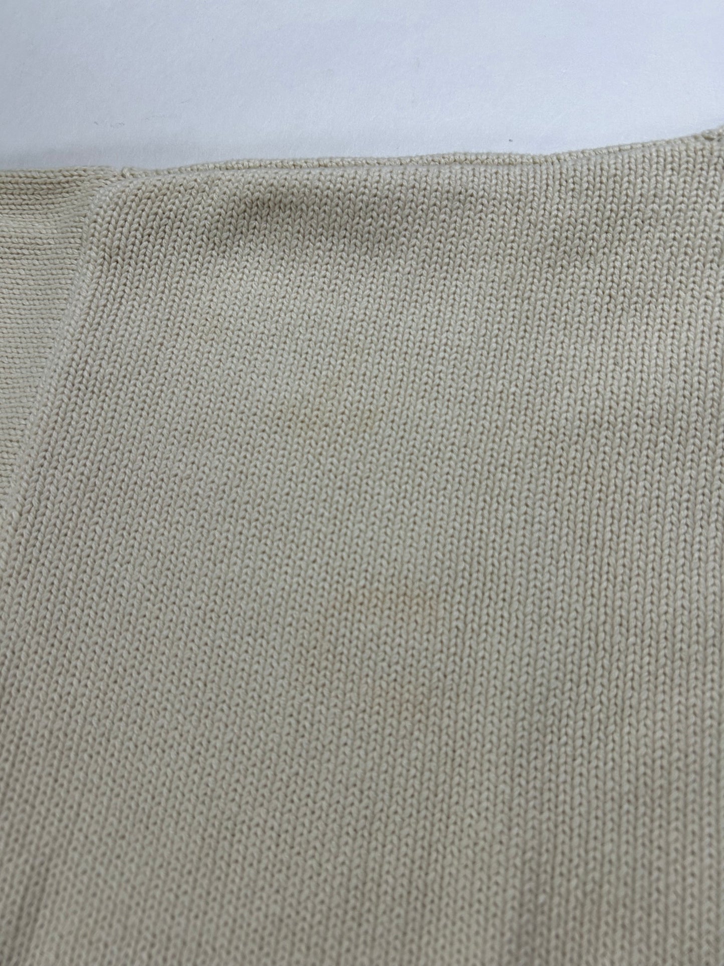 Vintage Izod Championship Golf Sweater Off White Knit Embroidered Mens Large 24.25x27.25 Inches