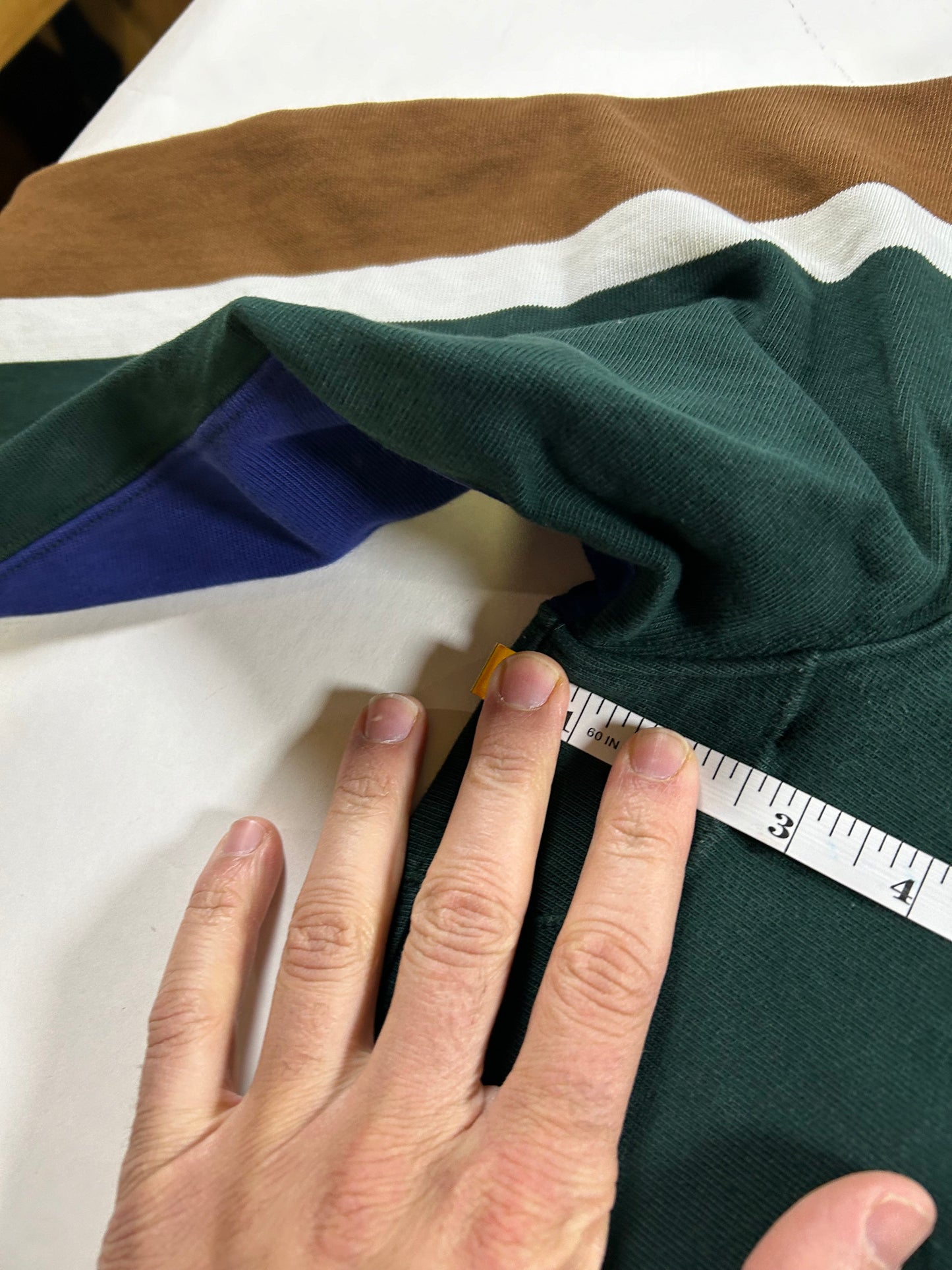 J. Crew Rugby Polo Big Stripe Color Long Sleeve Shirt XL 25x30.25 Inches FA22