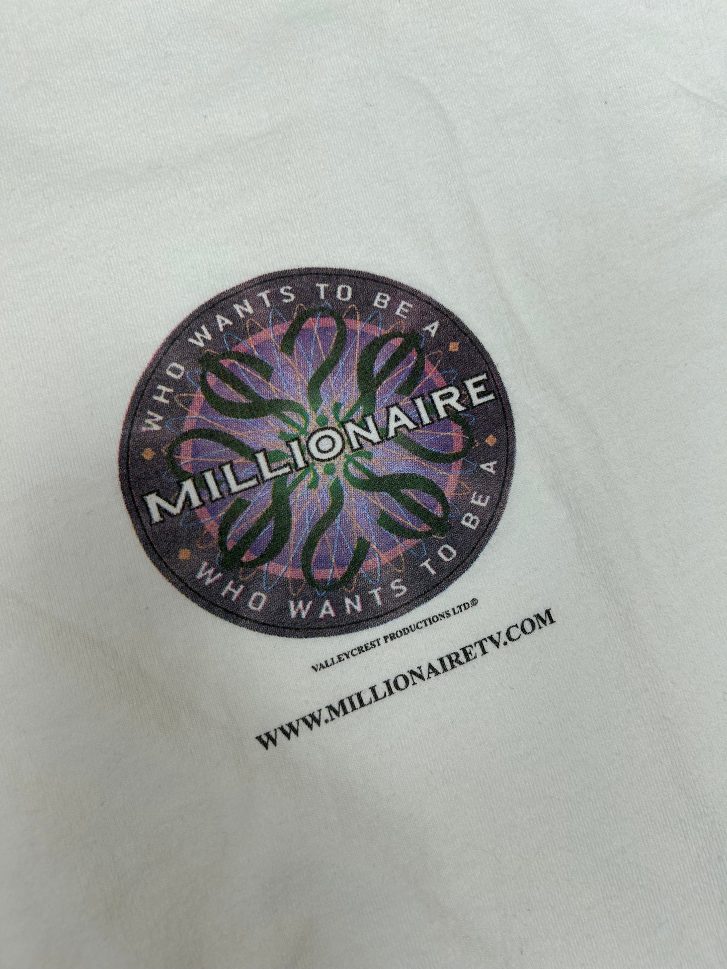 Vintage Who Wants To Be A Millionaire Regis Philbin TV Show Promo Tee XL 24.25x29.5 Inches