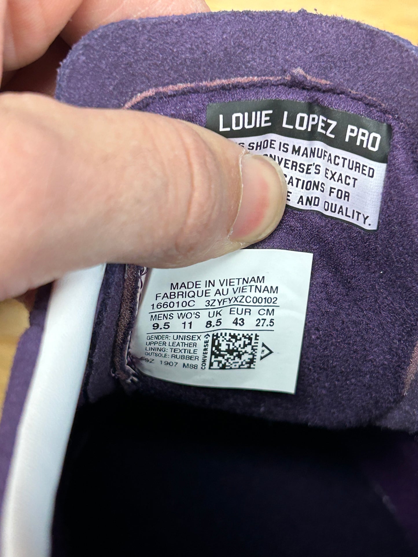 Converse Louie Lopez Pro Purple Mens Size 9.5 New With Mismatch Box Skateboard