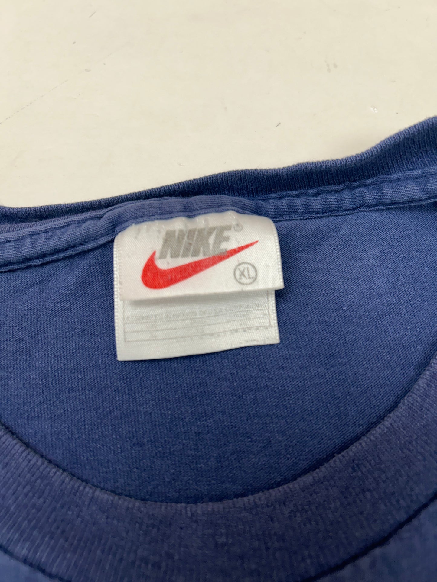 Vintage 90s Nike Embroidered Swoosh Essential Tee Navy XL 25x29.5 Inches