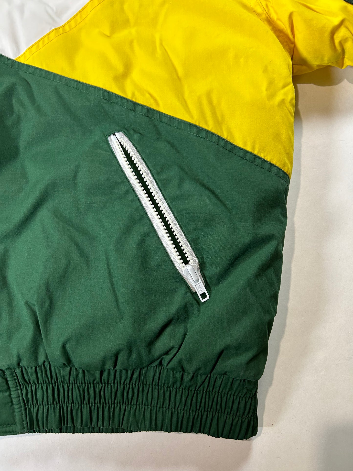 Vintage 90s Pro Player By Daniel Young Green Bay Packers NFL Zip Up Puffer Jacket Large 27.5x28 Inches As Is Has Wear