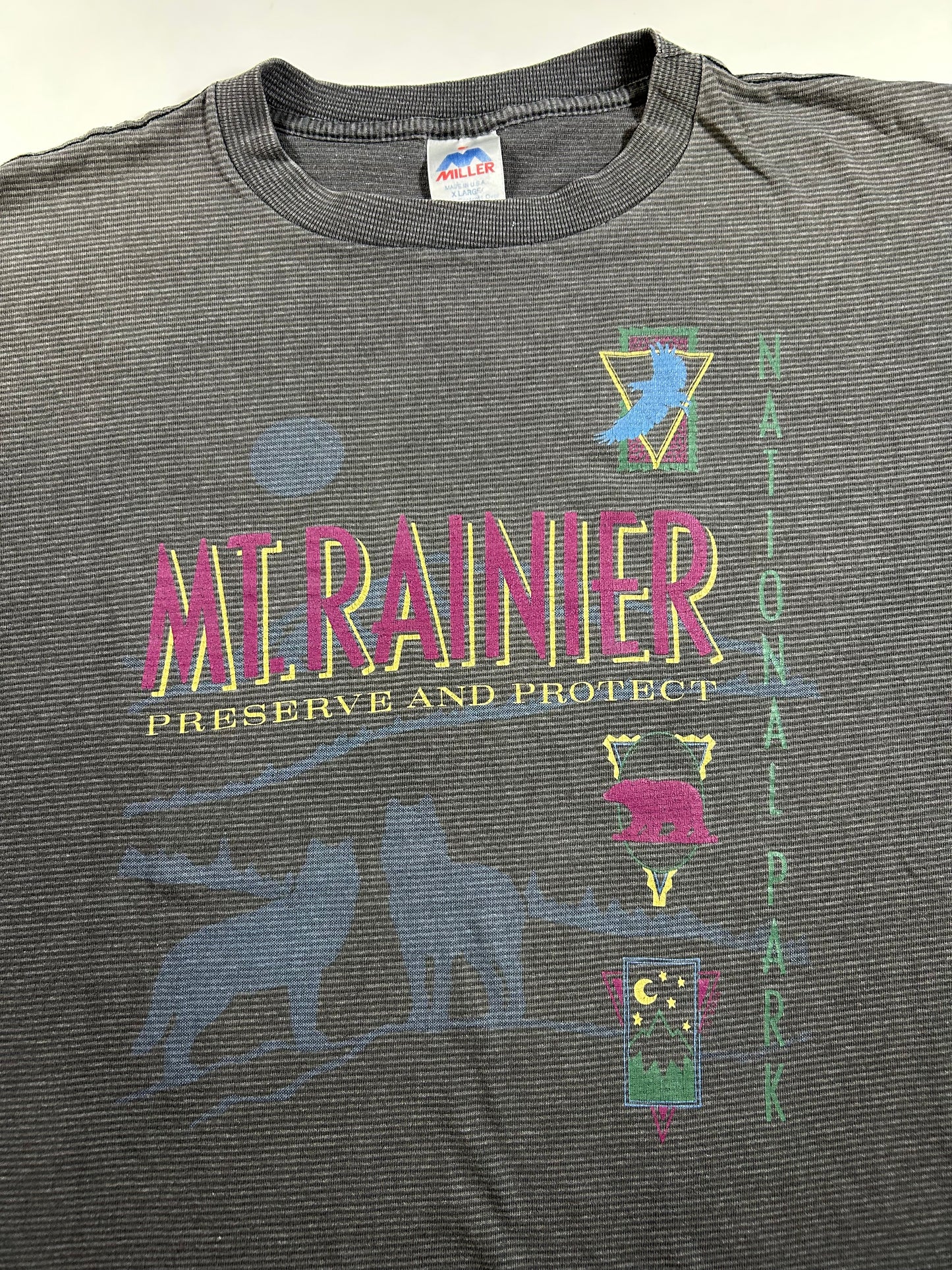 Vintage 90s Mt. Rainier National Park Preserve And Protect Tee XL 24x29.75 Inches