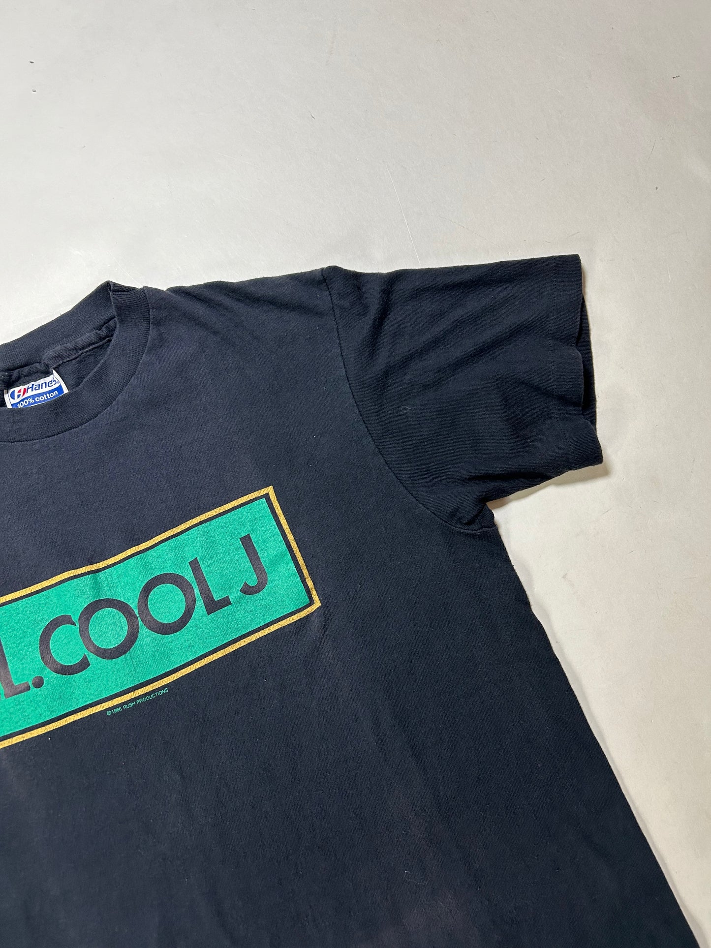 Vintage 1986 LL Cool J Music Rap Hip-Hop Tee As Is Faded Small Fit 18x24.5 Inches