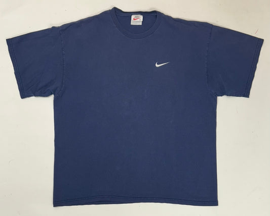 Vintage 90s Nike Embroidered Swoosh Essential Tee Navy XL 25x29.5 Inches
