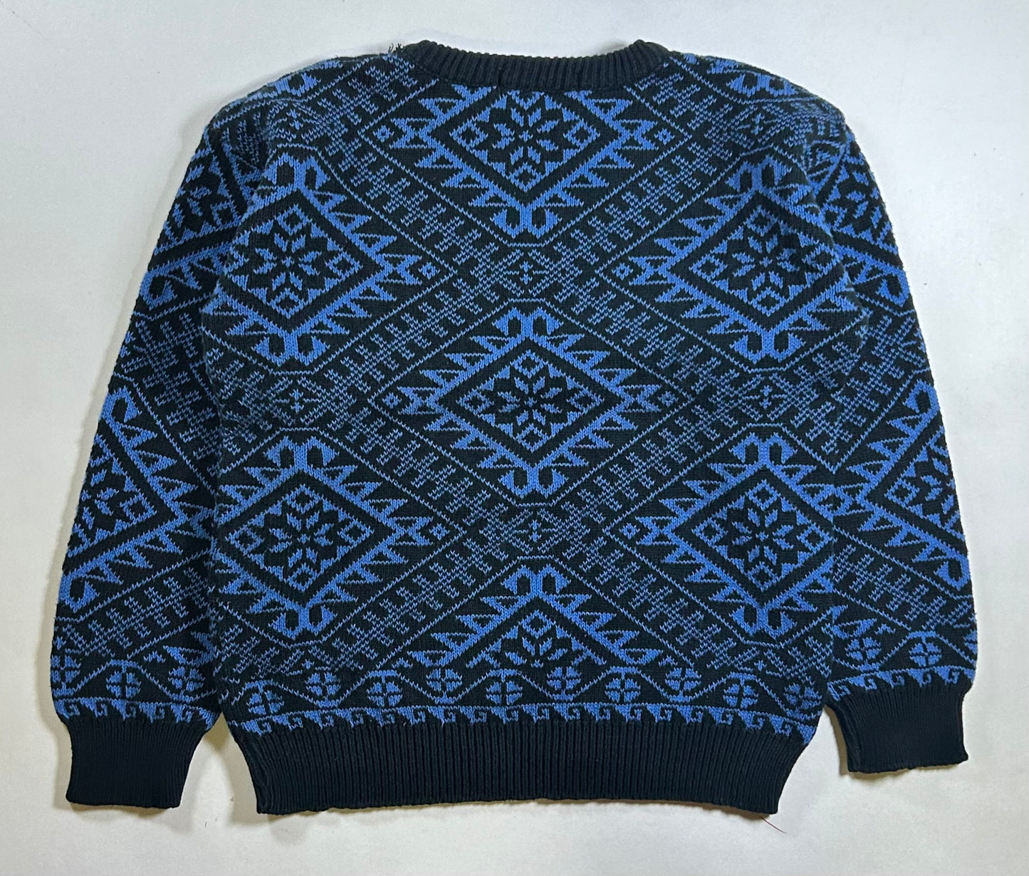 Vintage Calvin Klein Sport Petite Blue Black Geometric 90s USA Made Small Women’s 19x22 Inches
