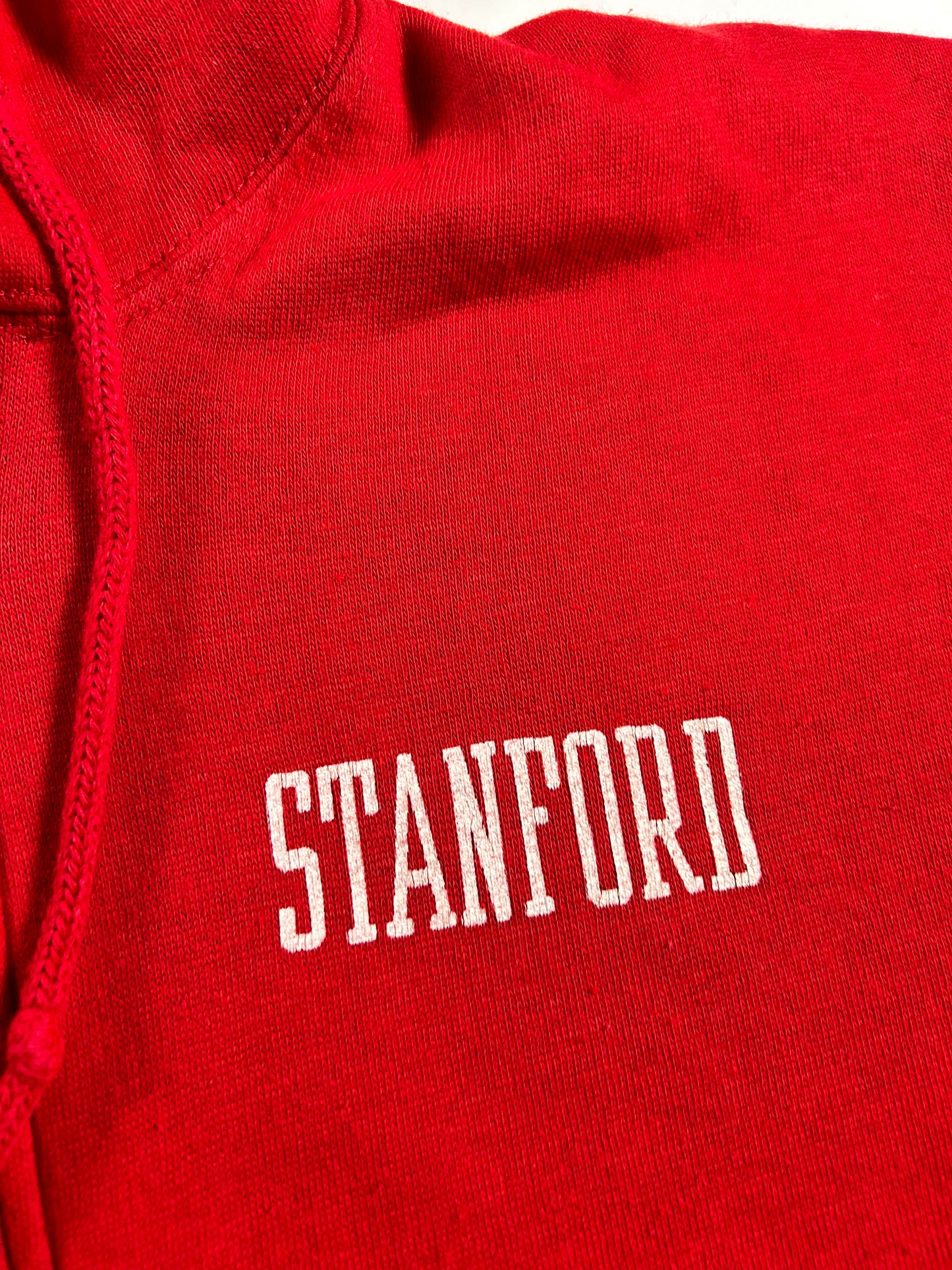 Vintage 80s Artex Stanford University Zip Up Hoodie Sweatshirt Made in USA 21x23 Inches