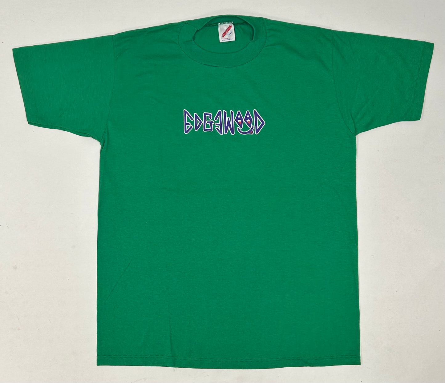 Edgewood NJ “Deeper Than The Roots.” First Edition Tee Large 21.5x28.5 Inches JERZEES 50/50 Blend Made In USA Kelley Green
