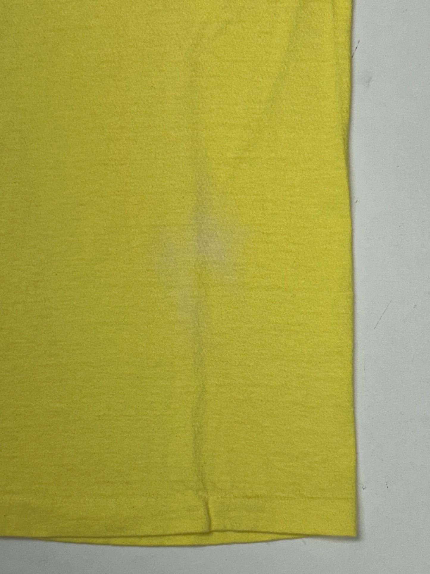 Vintage District Photo Inc Beltsville, Maryland Promo Tee 80s Hanes Beefy T Medium Fit 19.5x27.5 Inches Yellow As Is