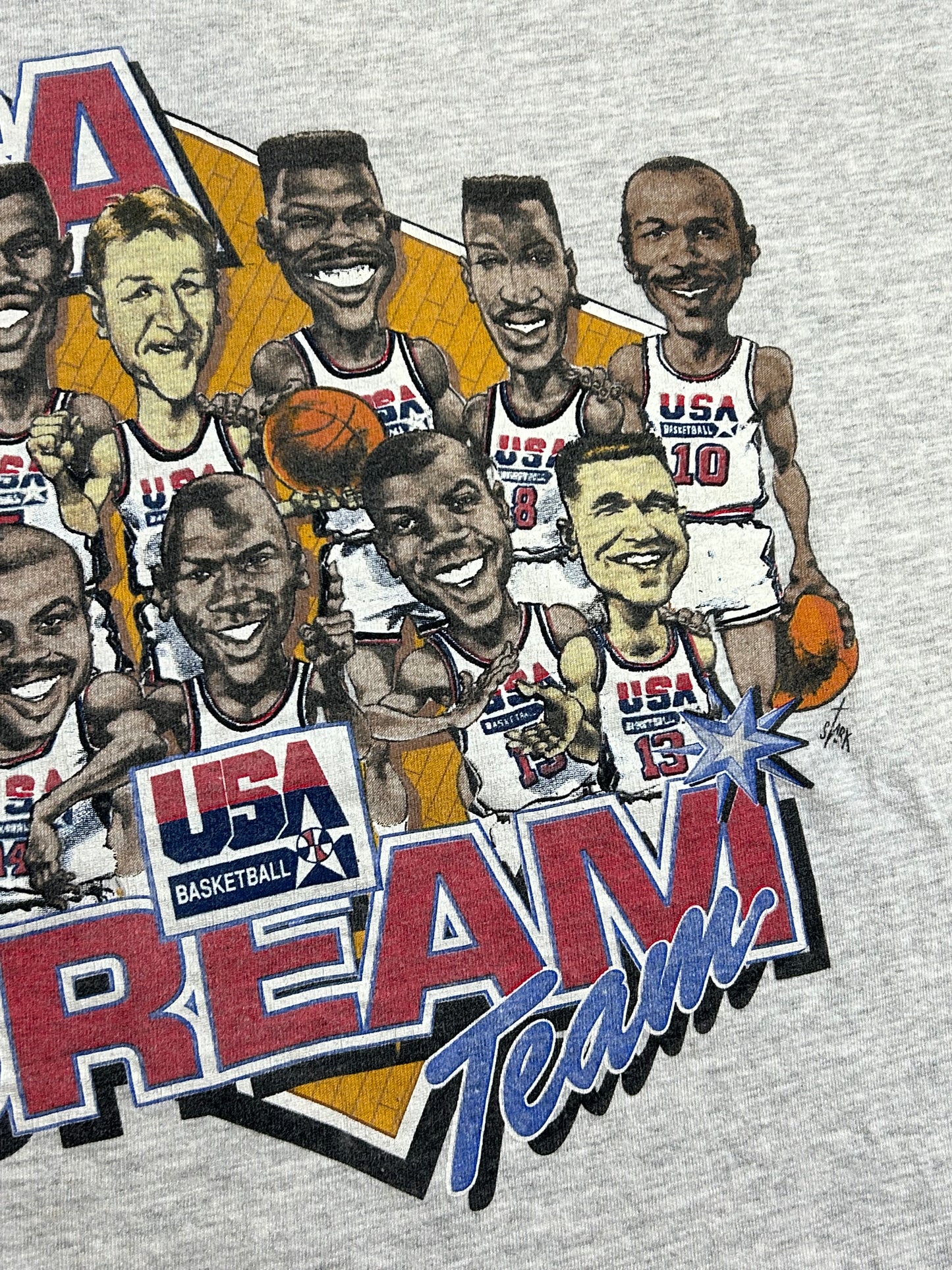 Vintage 1992 Dream Team Barcelona Olympic Michael Jordan NBA Salem Sportswear XL 23.75x29 Inches Gray As Is