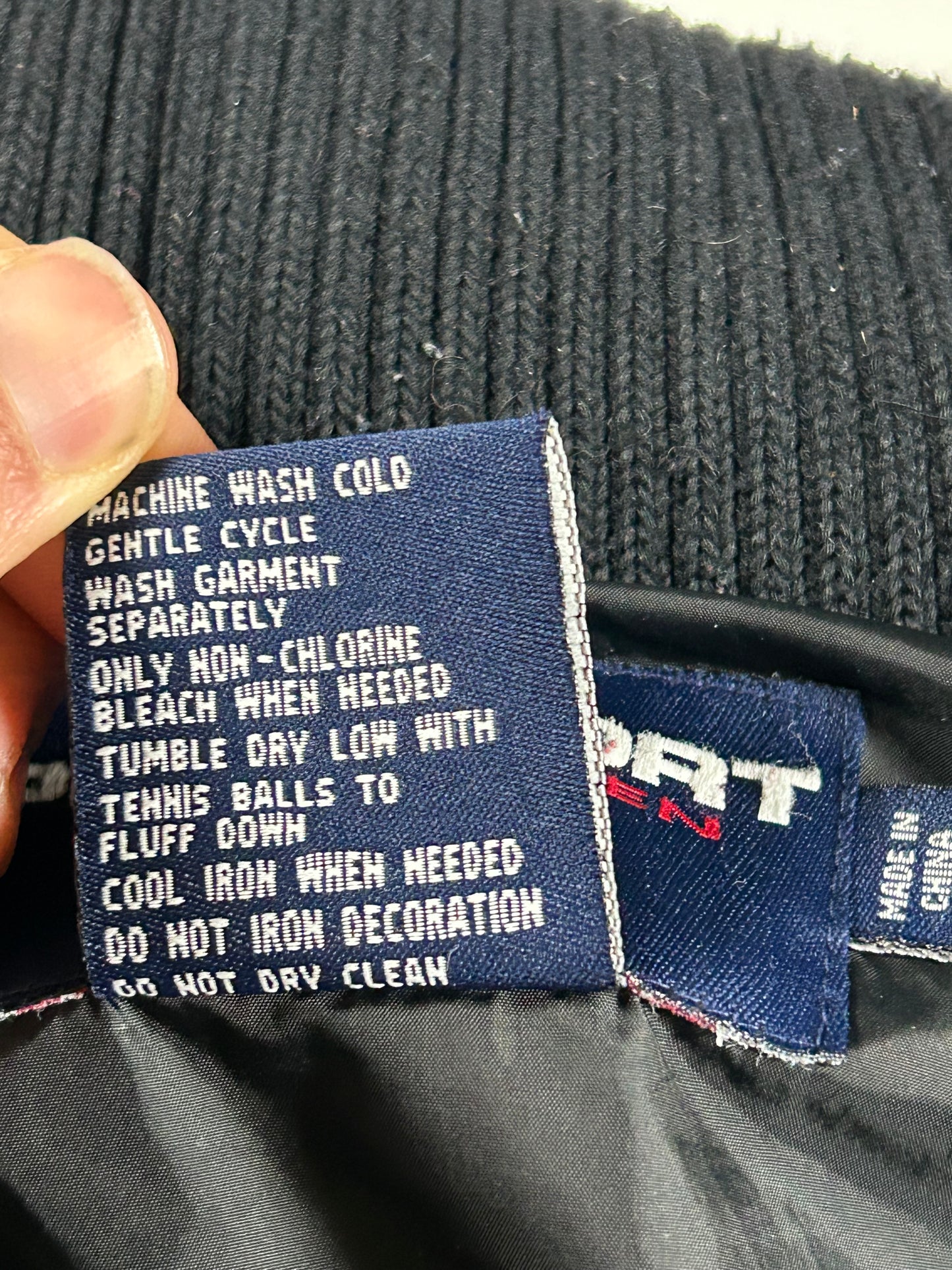 Vintage Polo Sport Ralph Lauren Down Puffer Jacket Mens 2XL 29x30.75 Inches Black As Is Had Wear