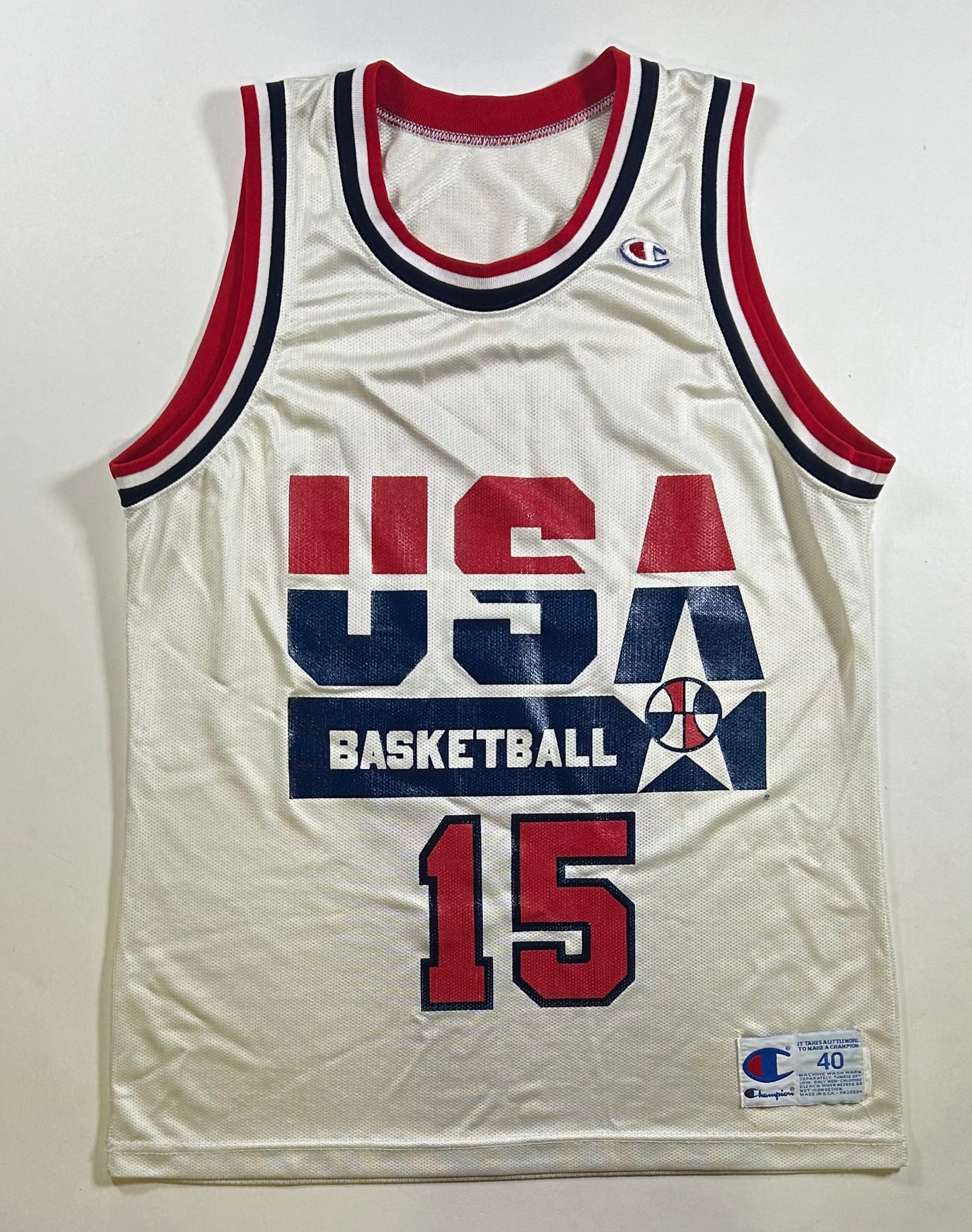 Vintage 1992 Team USA Olympics Dream Team Magic Johnson #15 Basketball Jersey 40 Medium As Is