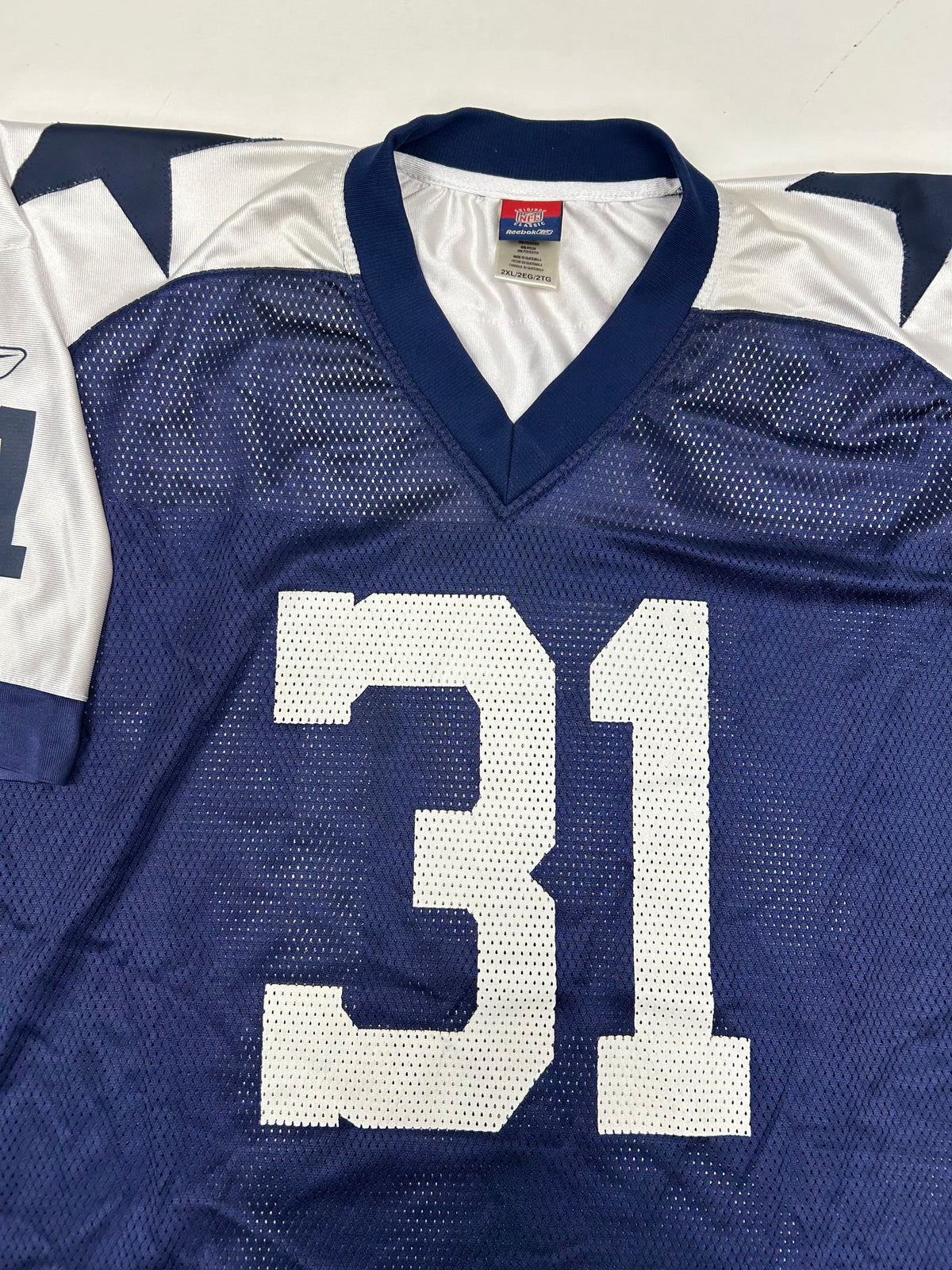 Roy Williams 31 Dallas Cowboys NFL Throwback Reebok Blue Jersey 2XL 29x33.5/35.5 Inches