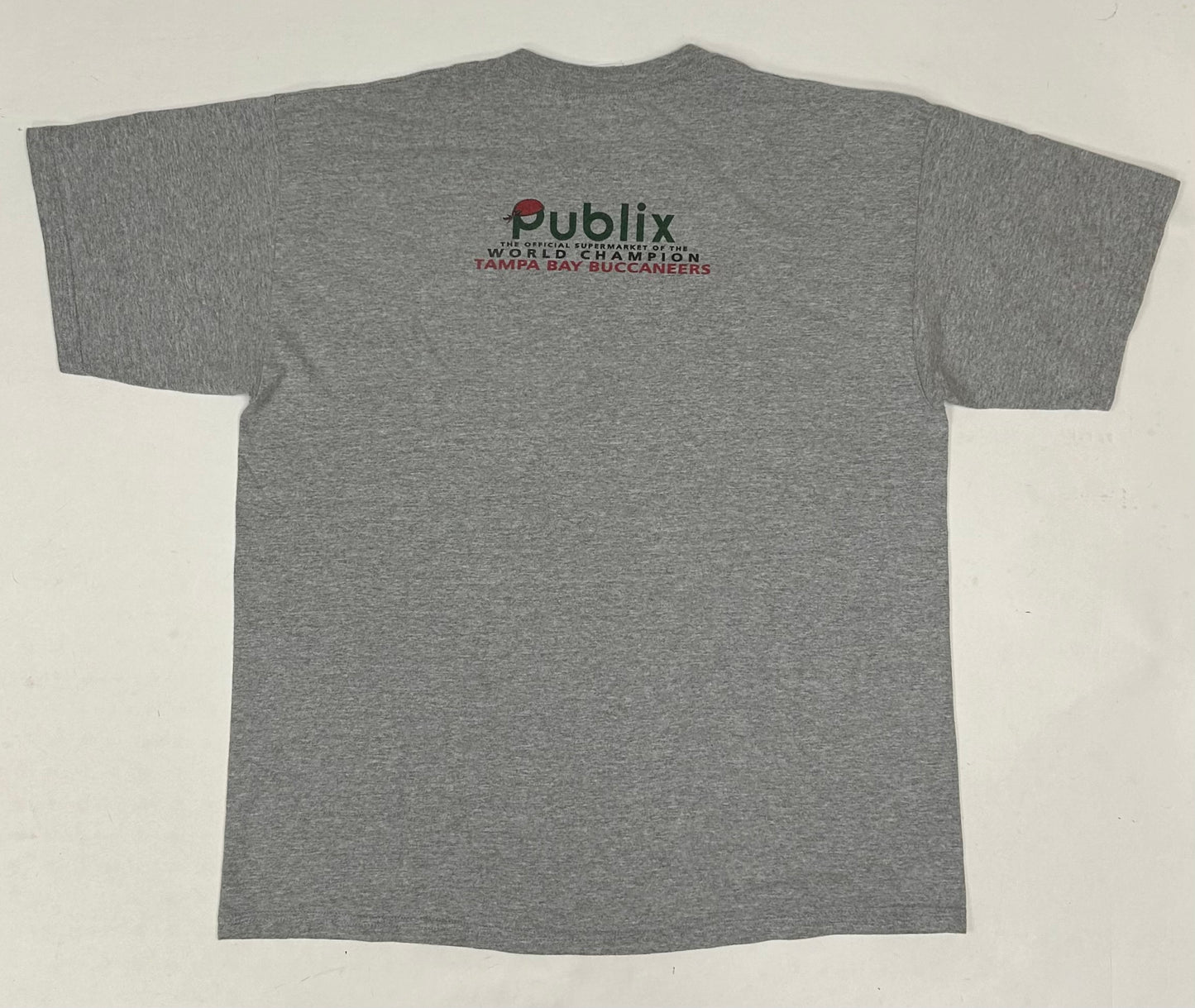 Vintage Tampa Bay Buccaneers 2003 NFL Super Bowl Champions Publix Promo Tee XL 23.75x29.5
