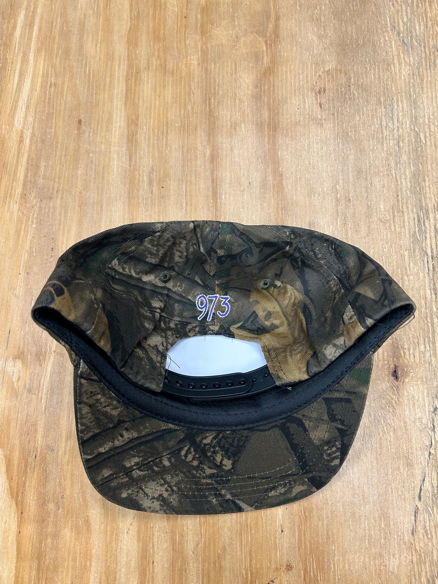 Edgewood NJ EW 973 Team Logo 5 Panel Cotton Adjustable SnapBack Hat Vintage Camo