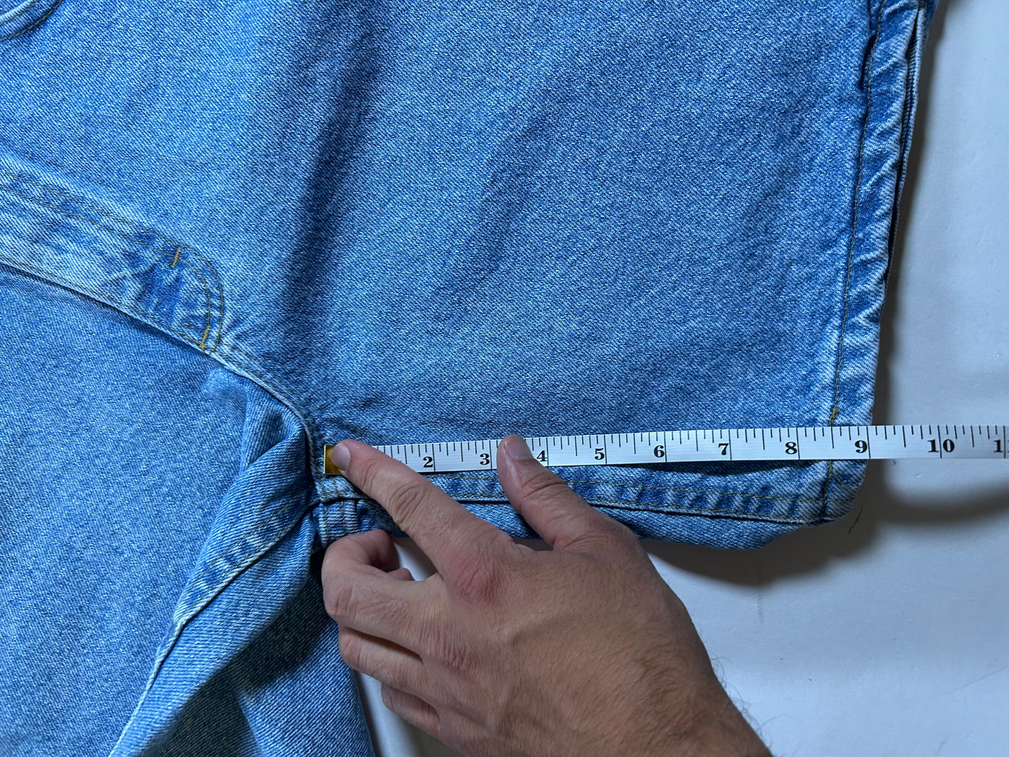 Vintage Lee Denim Jean Shorts 100% Cotton Men's 33 Fits 32 Waist 15.25x20.5 Inches