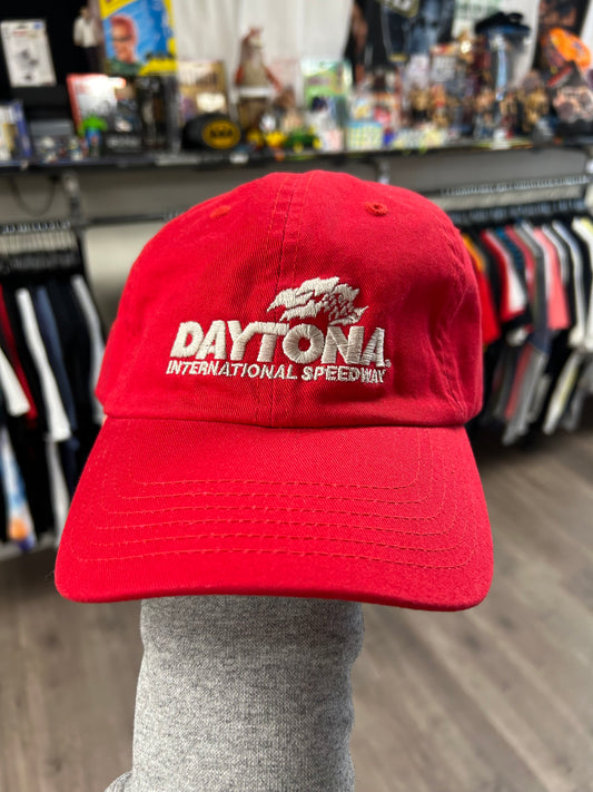 Daytona International Speedway Vintage Baseball Cap Hat Red Embroidered NASCAR