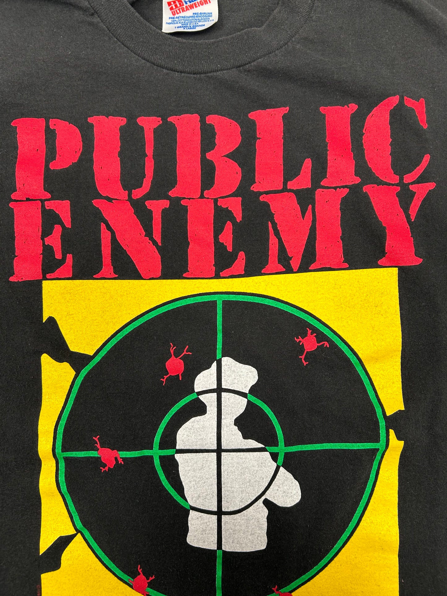 Vintage 1992 Public Enemy Greatest Misses Hazy Shade Of Criminal Rap Music Tee XL 23.25x29 Inches
