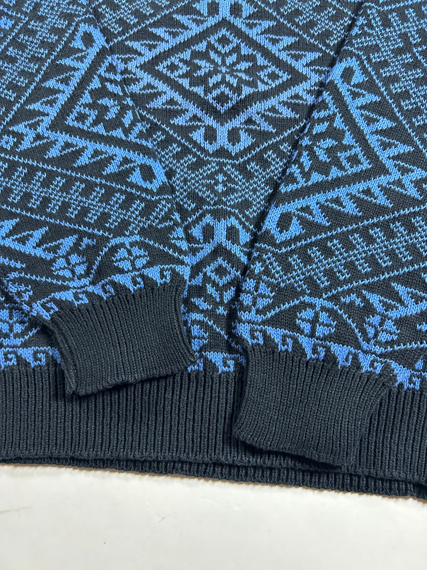 Vintage Calvin Klein Sport Petite Blue Black Geometric 90s USA Made Small Women’s 19x22 Inches